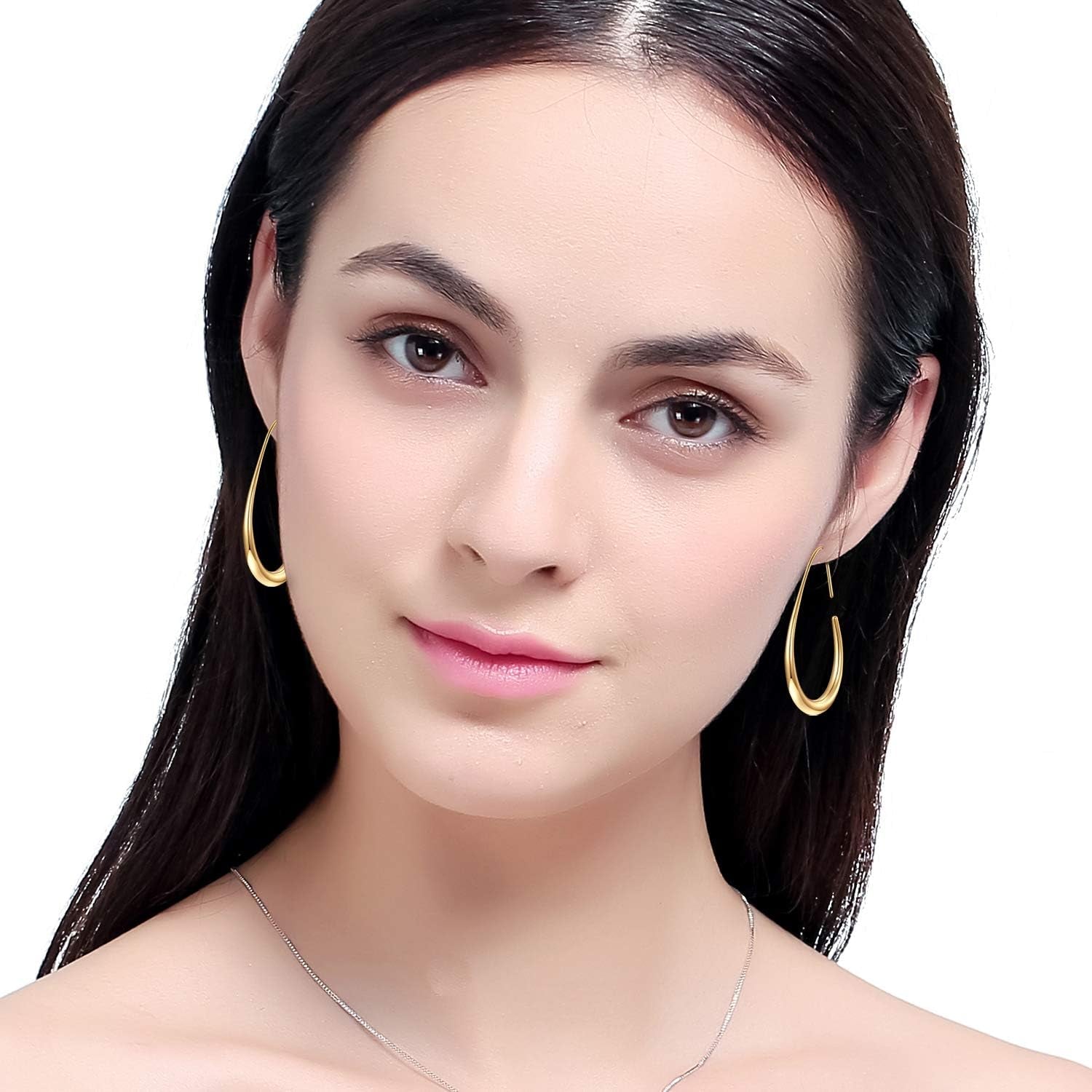 Lightweight Teardrop Hoop Earrings Women