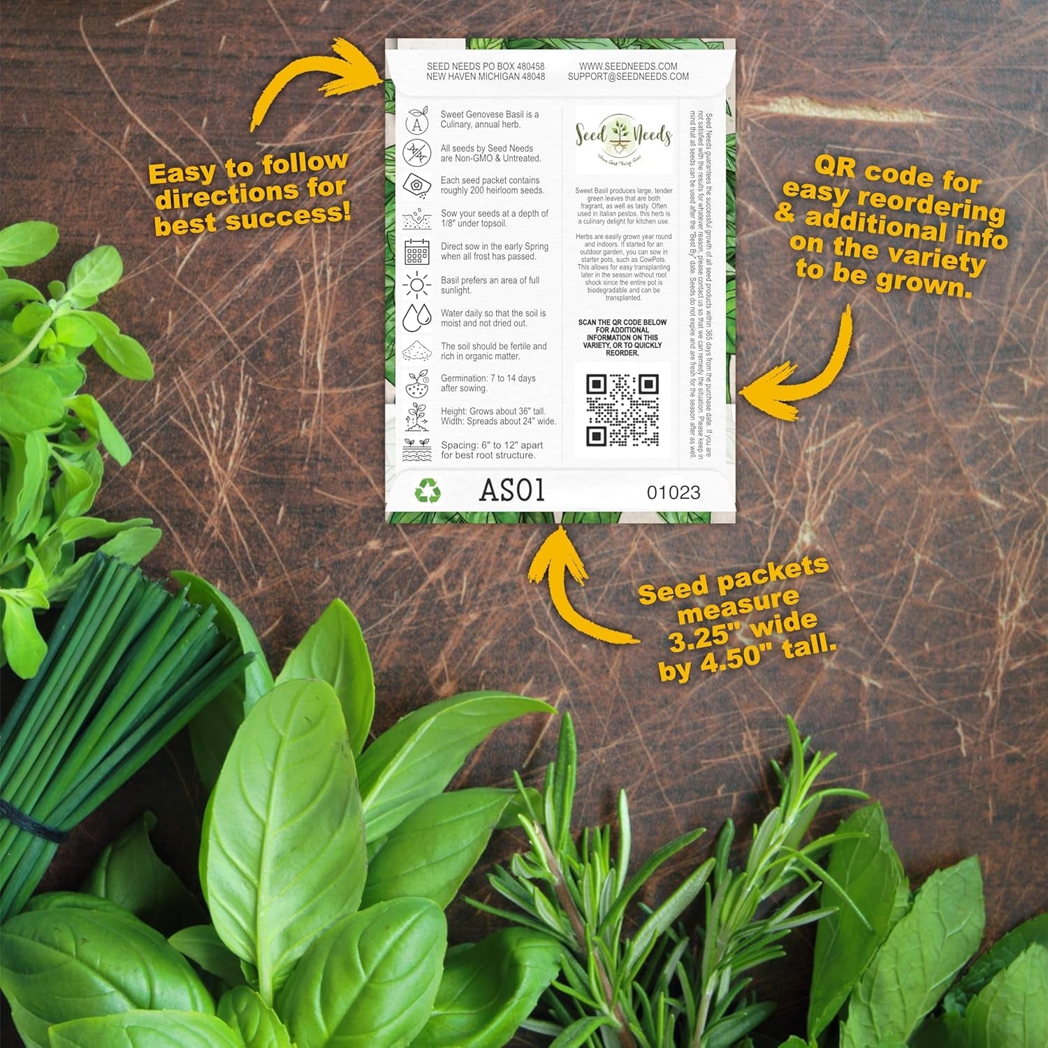 Herb Seeds Variety  12 Heirloom Packets