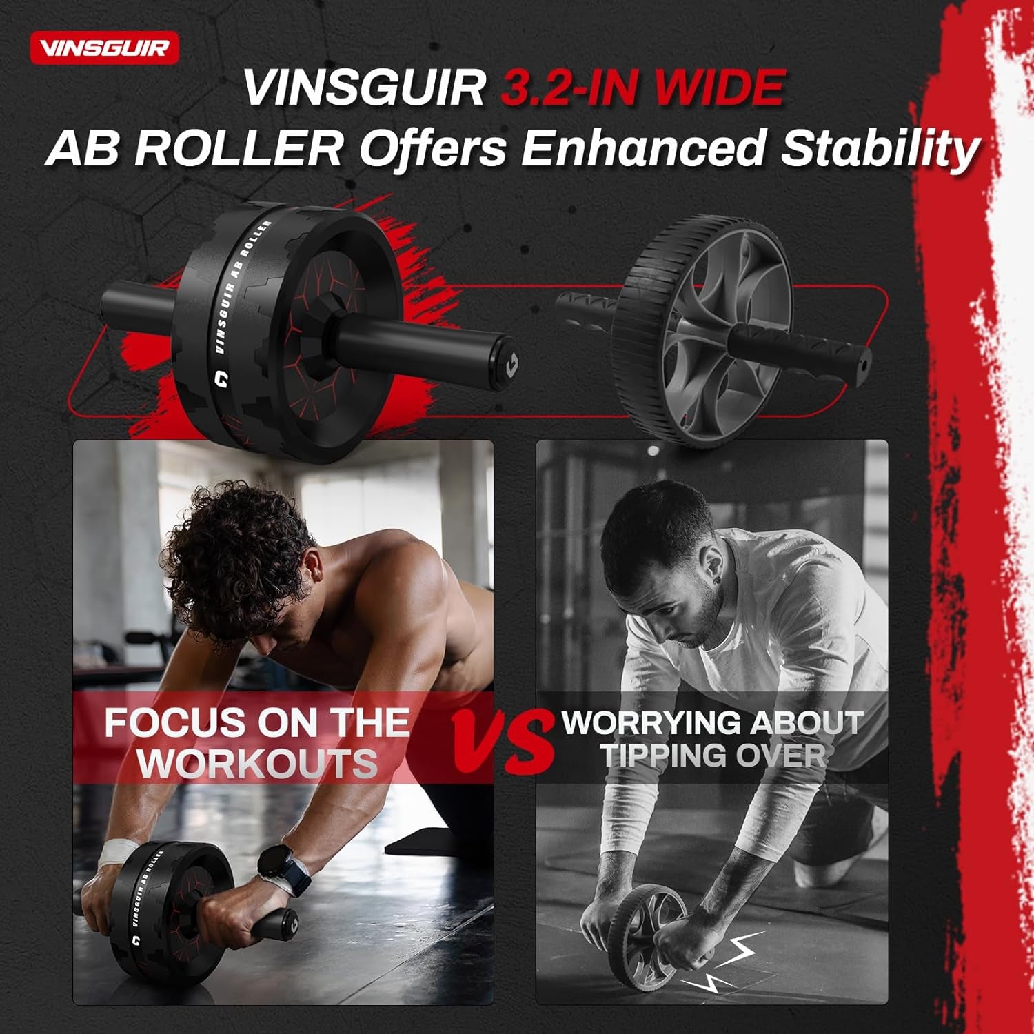 Ab Roller Wheel with Knee Pad Set