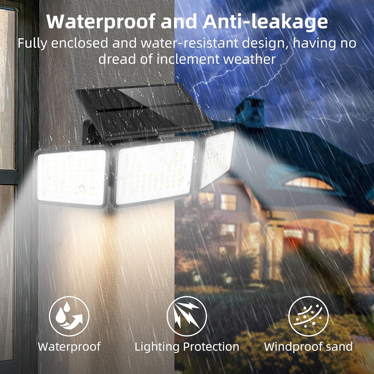 2500LM Solar Motion Sensor Lights 2-Pack
