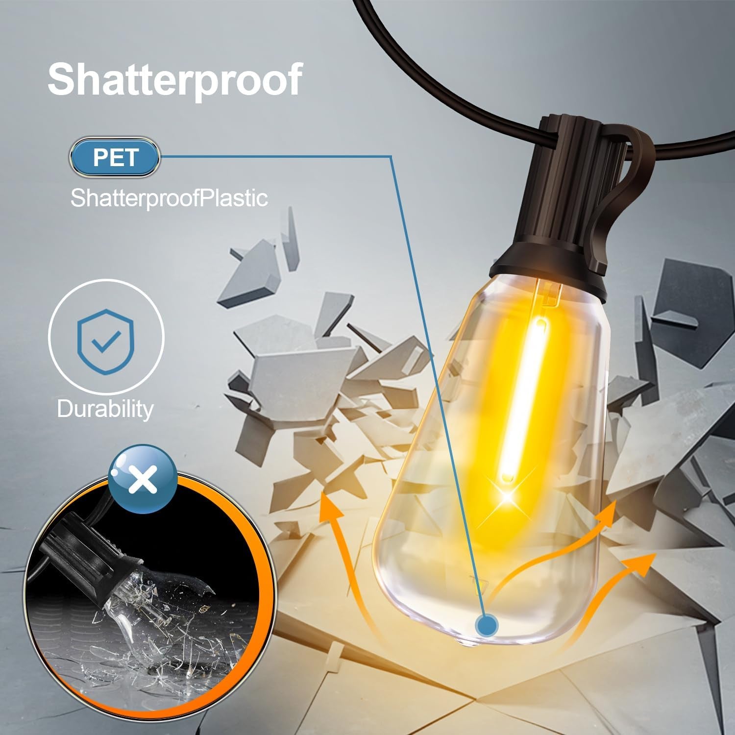 100Ft Outdoor String Lights w/ Remote