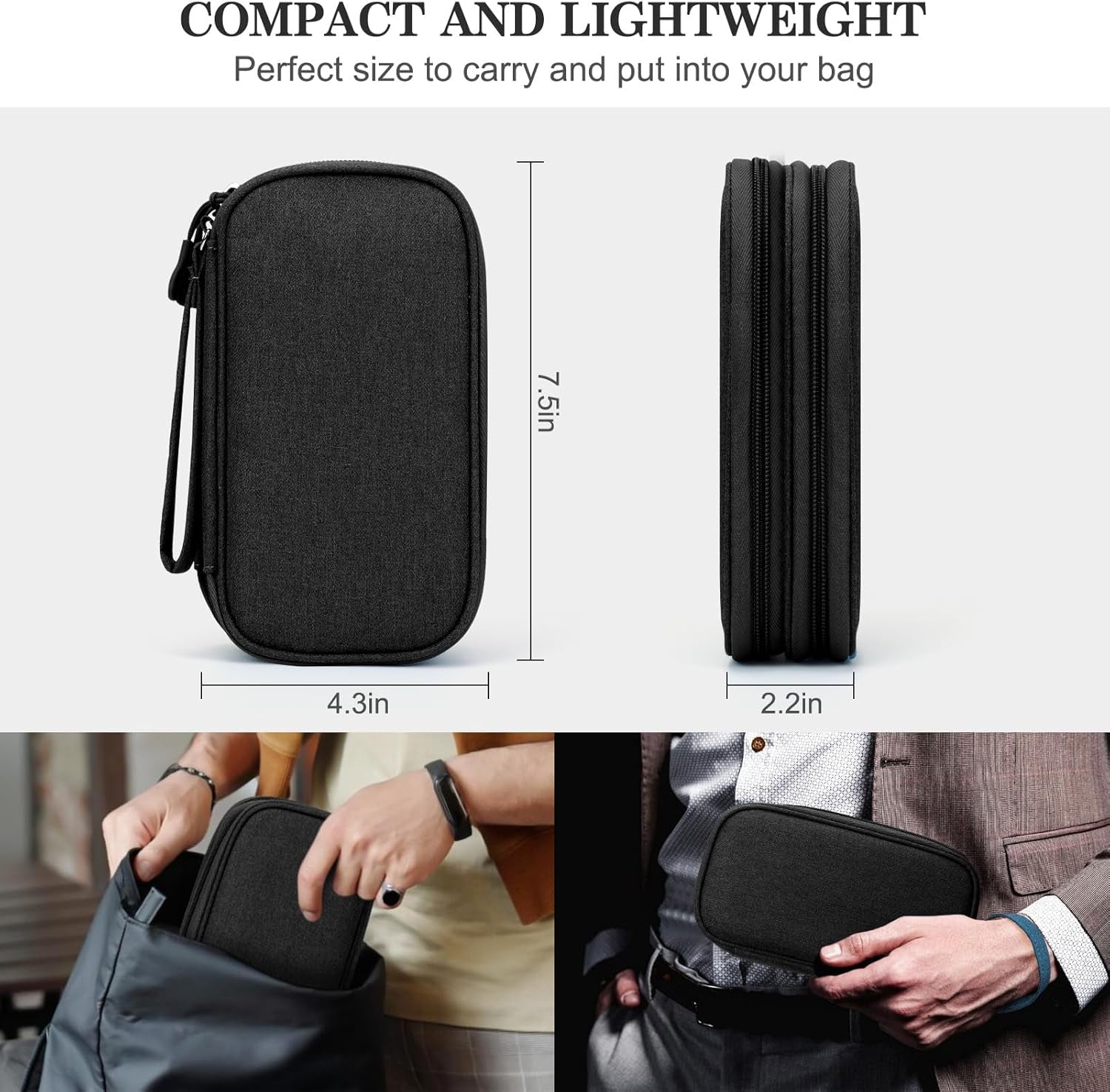 Travel Electronic Cable Organizer Black