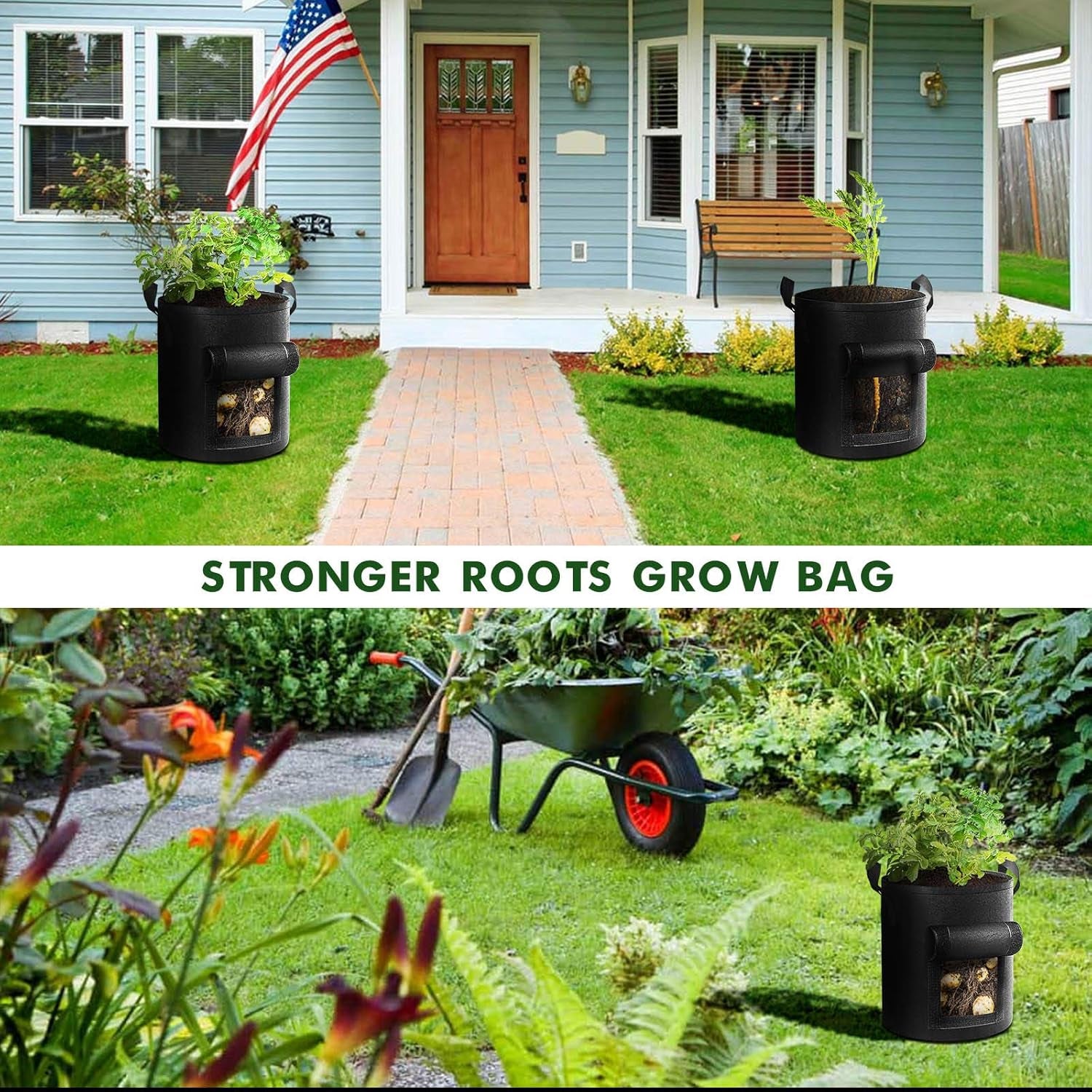 5-Pack 10 Gallon Potato Grow Bags