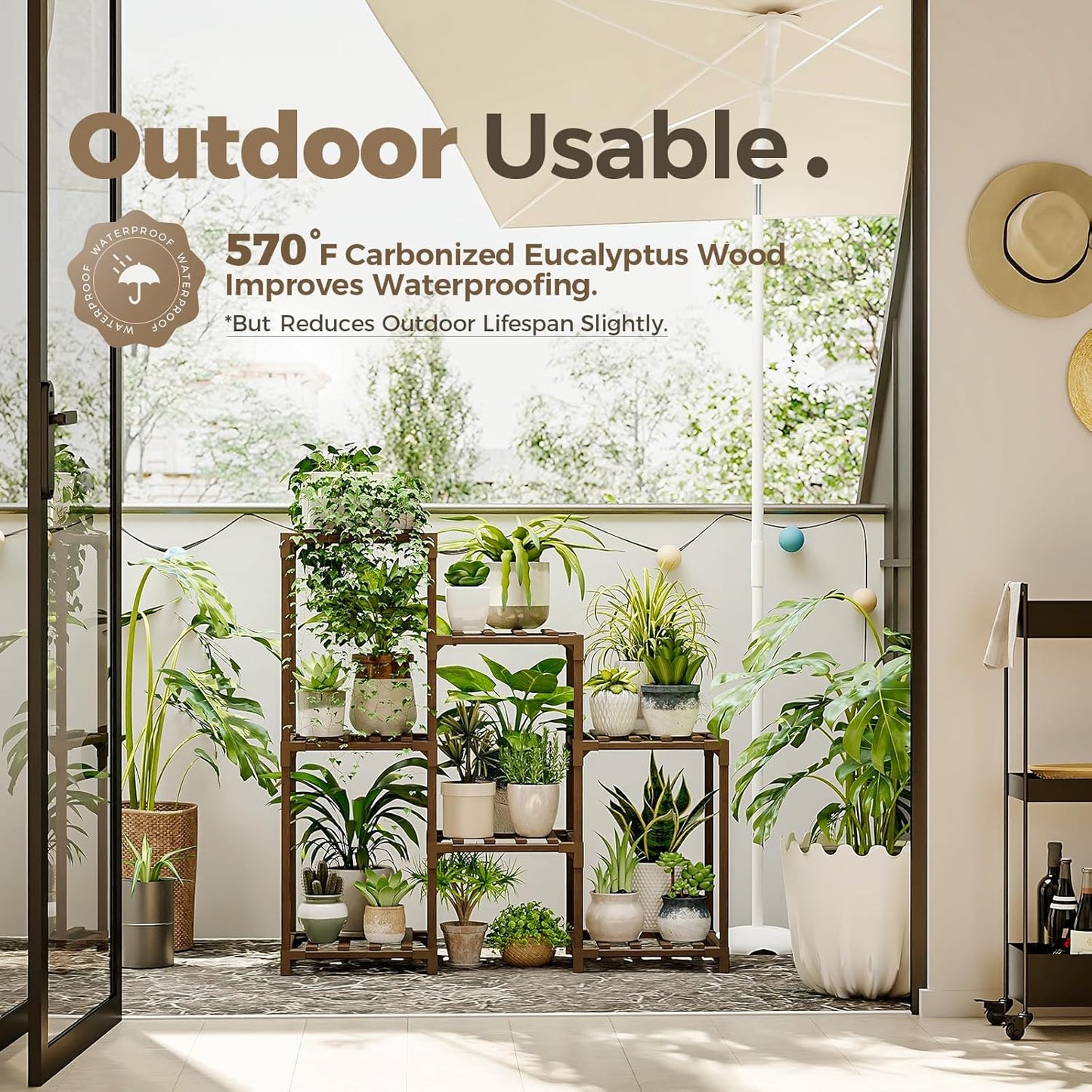 3-Tier Wooden Indoor Outdoor Plant Stand