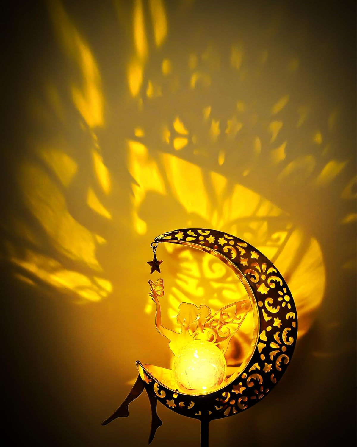 Solar Fairy Moon Garden Statue Decor