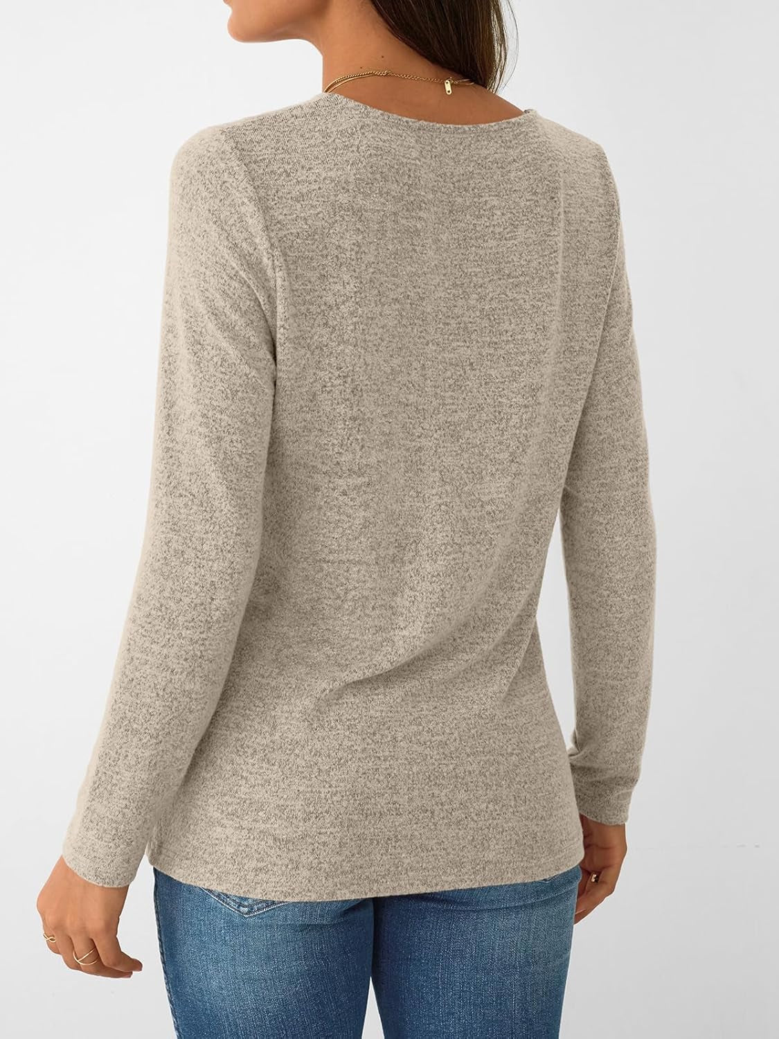 Women’s V-Neck Long Sleeve Tunic Blouse