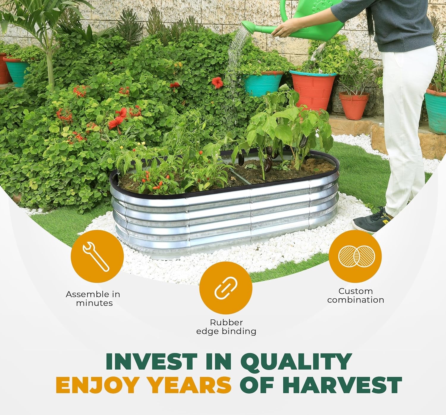 Galvanized Raised Garden 4x2x1Ft Silver