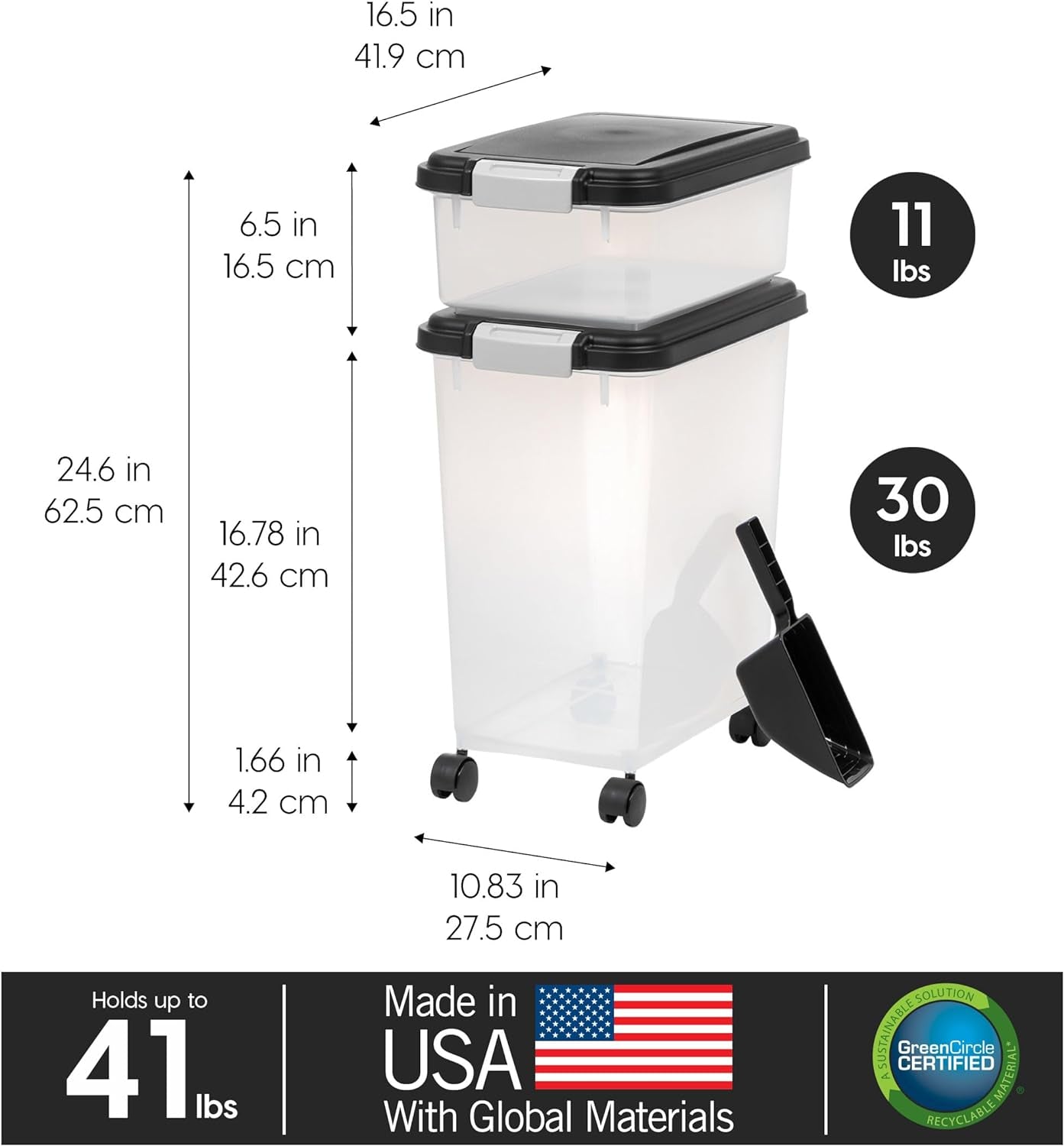 IRIS USA Airtight Pet Food Storage Combo
