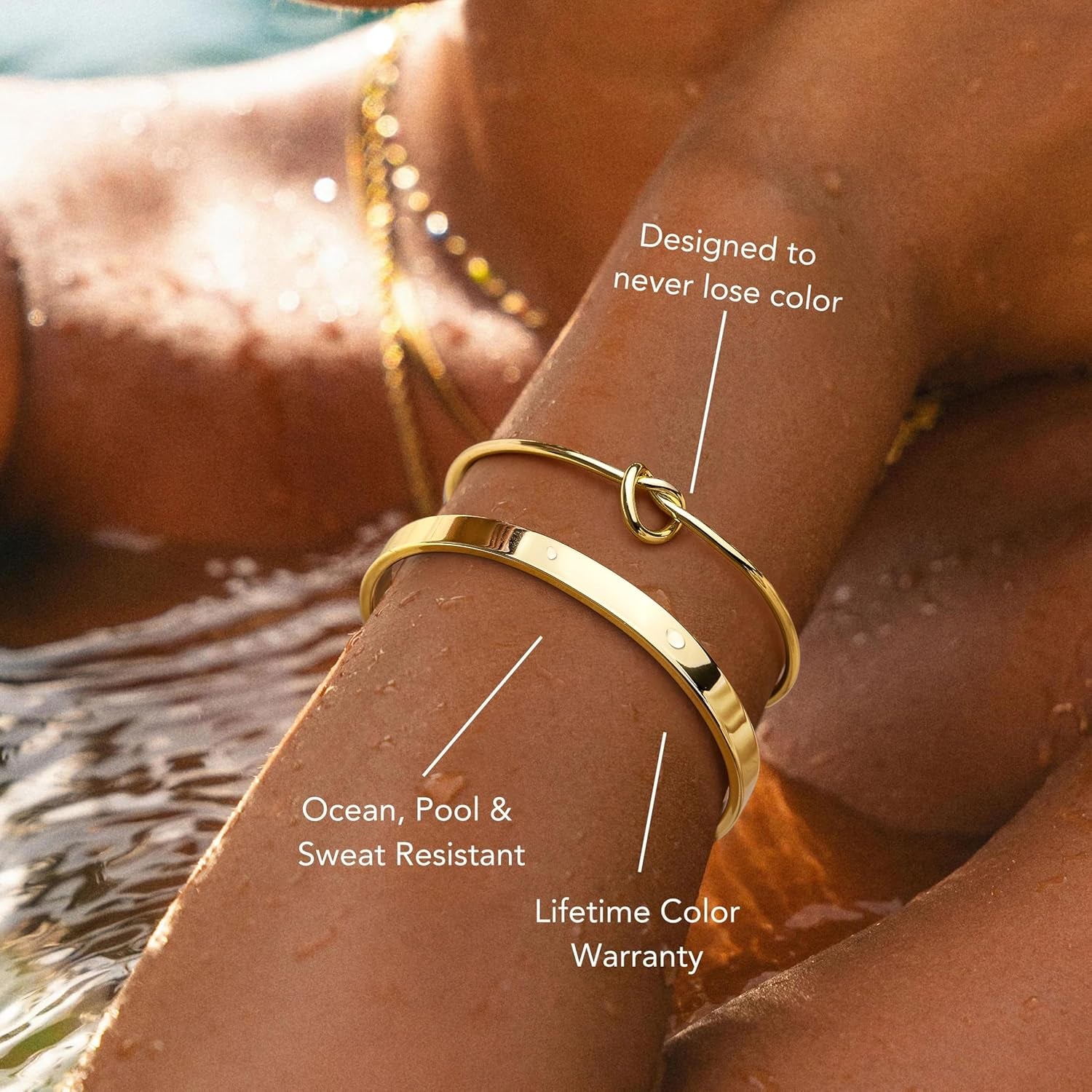 14K Gold Plated Chunky Cuff Bracelet Set
