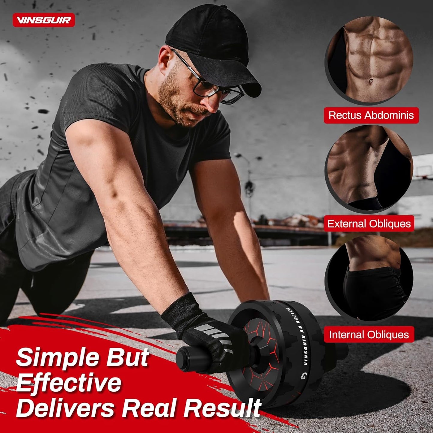 Ab Roller Wheel with Knee Pad Set