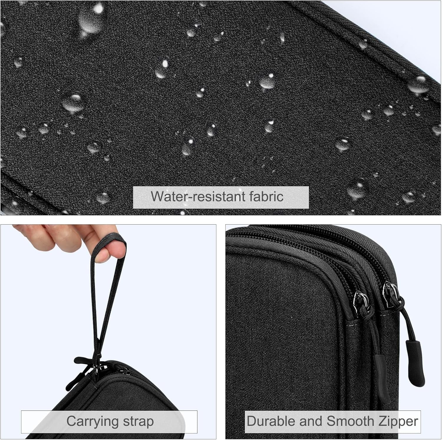 Travel Electronic Cable Organizer Black