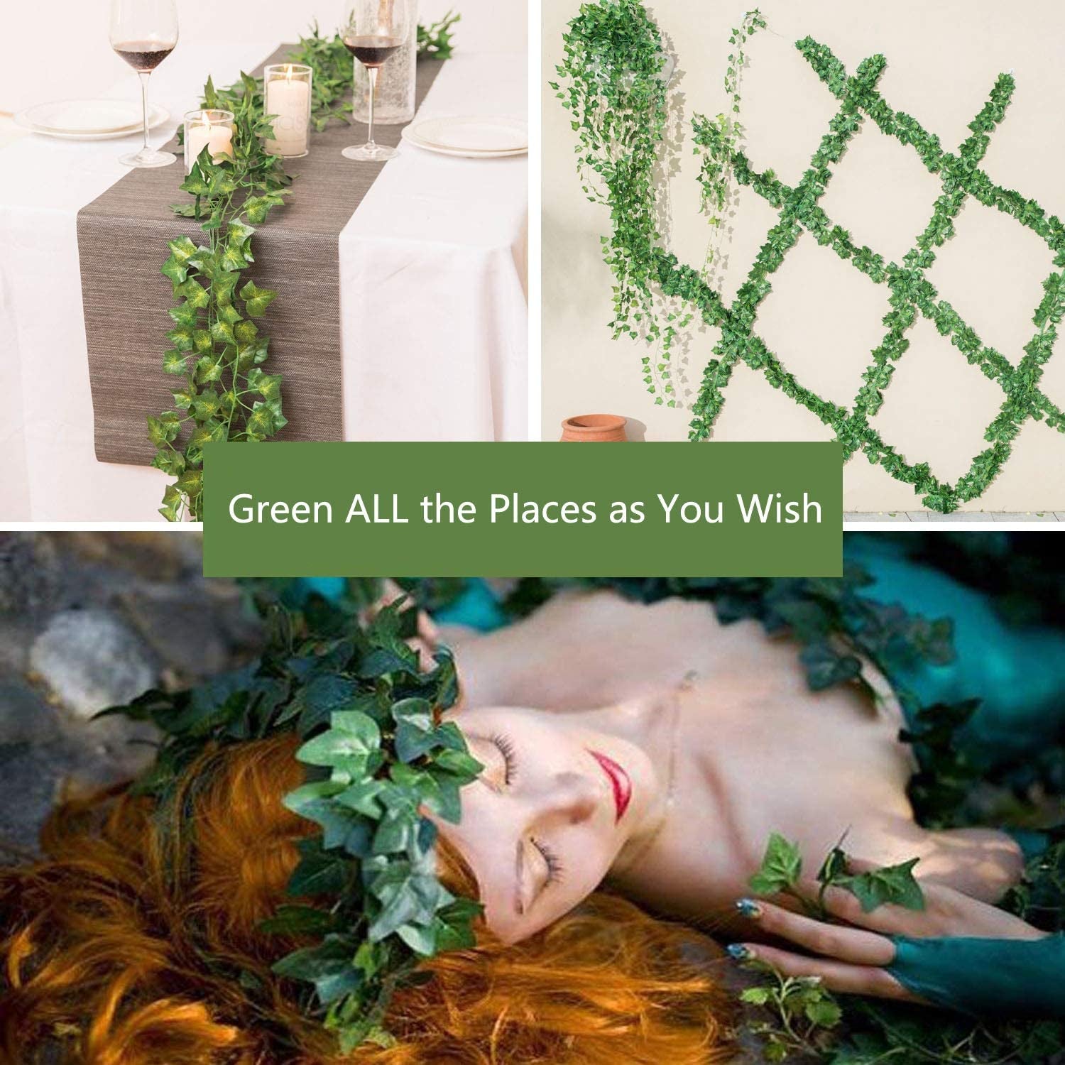 12 Pack Artificial Ivy Vines Room Decor