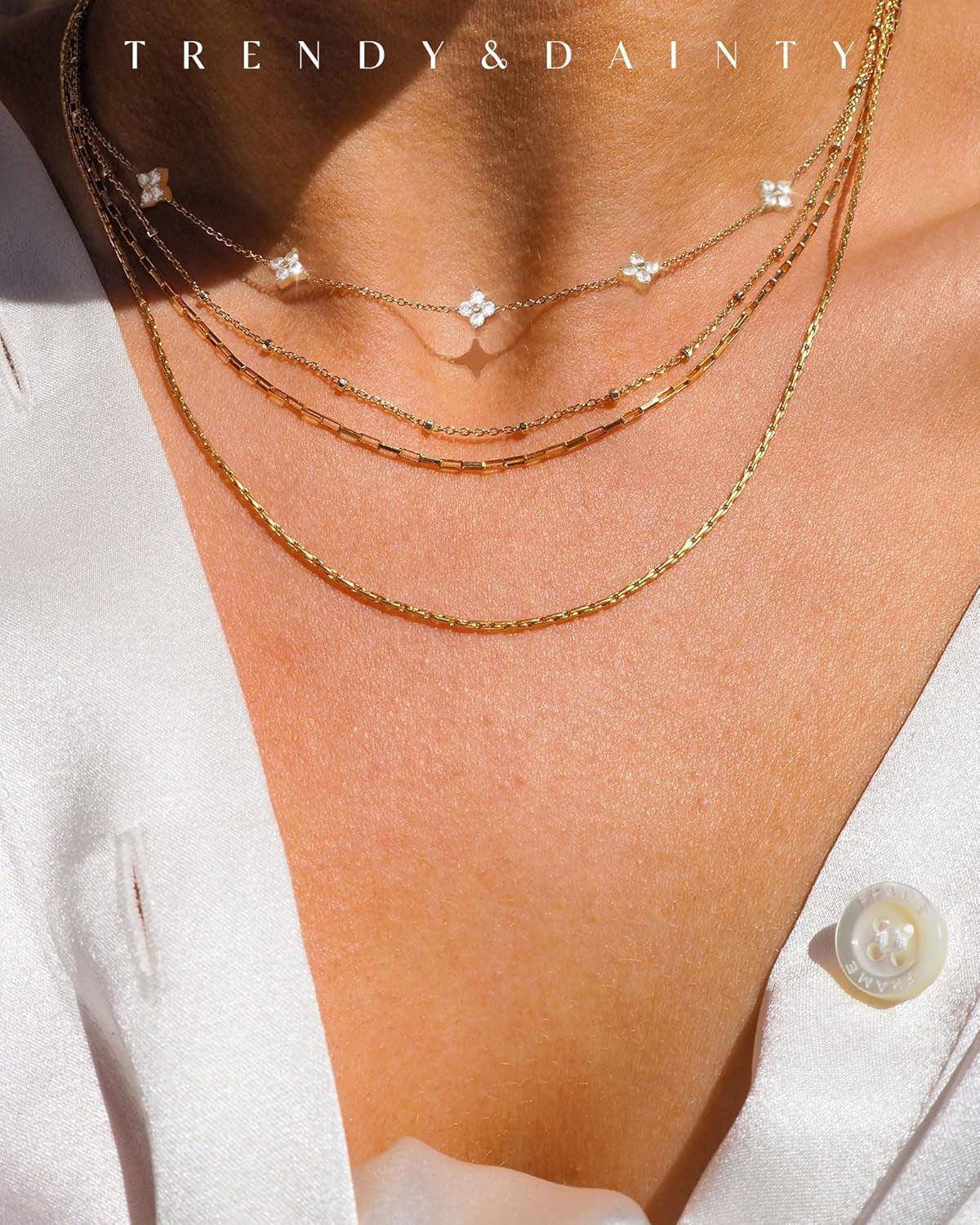 Dainty 14K Gold Plated Layered Necklace