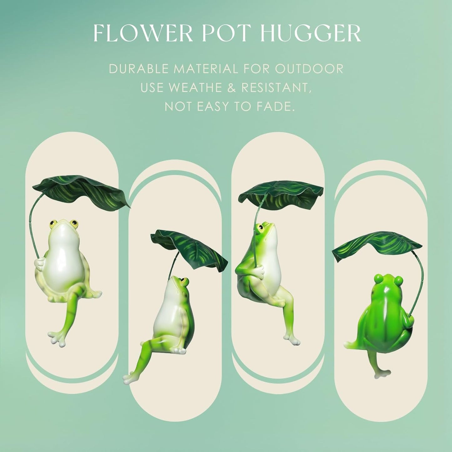 Frog Statue for Garden Umbrella,Tipsy Frog Pot Hugger