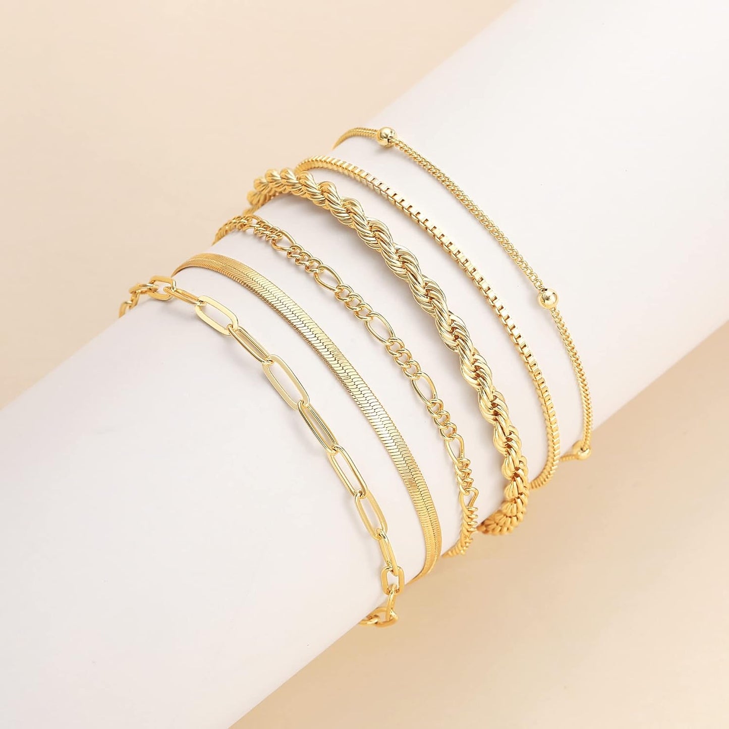 14K Gold Plated Stackable Chain Bracelet