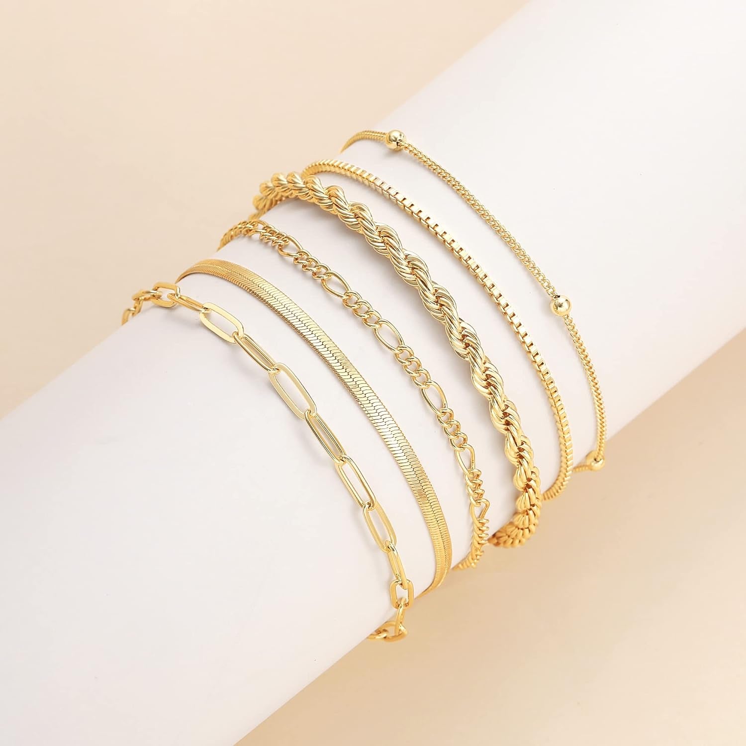 14K Gold Plated Stackable Chain Bracelet