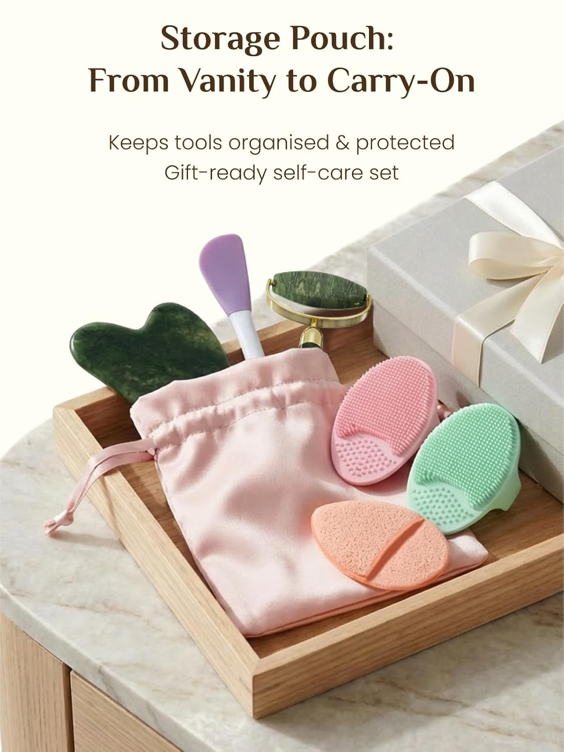 Gua Sha and Face Roller Set - 7 in 1 Face Skin Care Tools