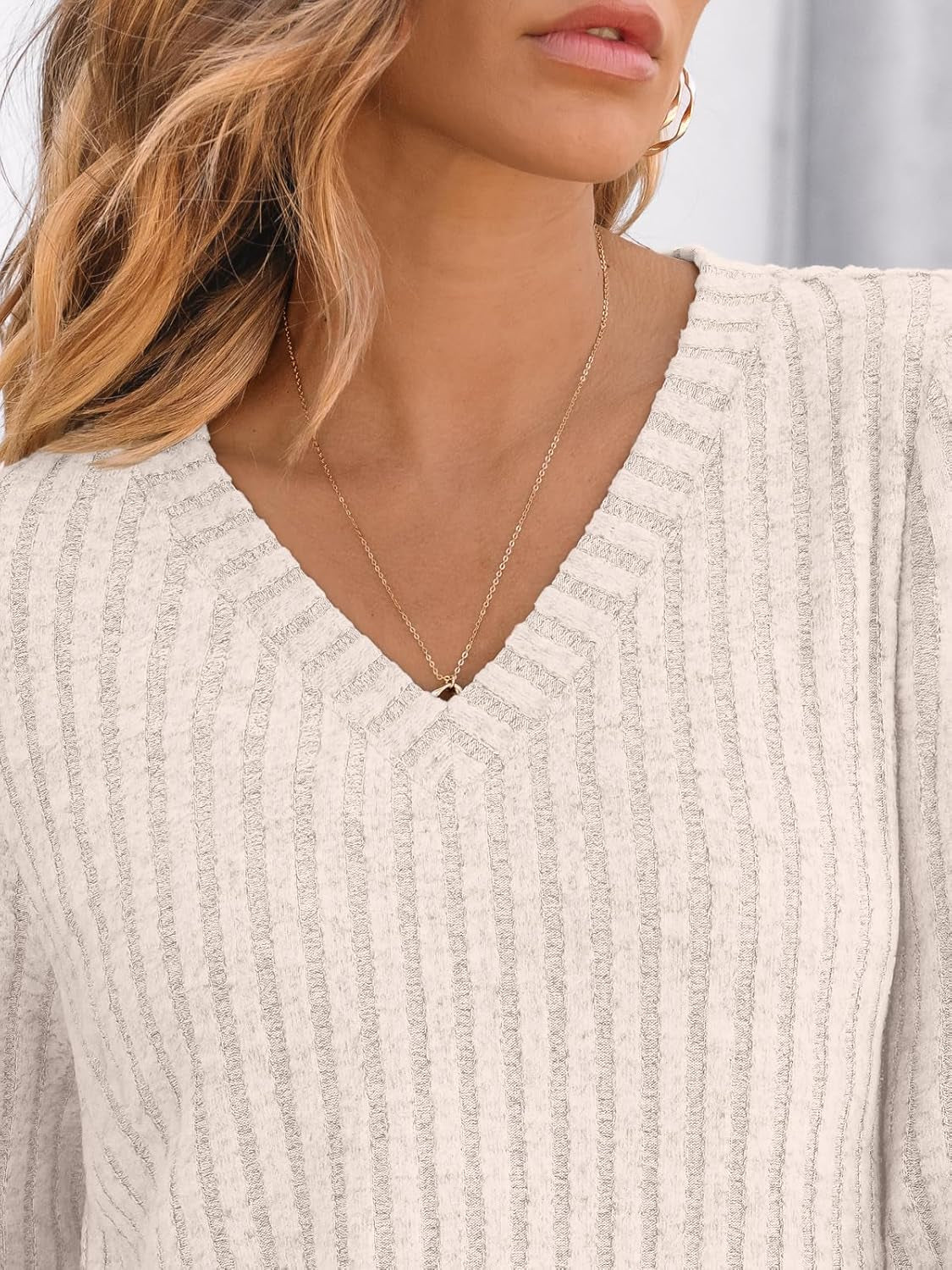 Womens V Neck Long Sleeve Shirt Fall
