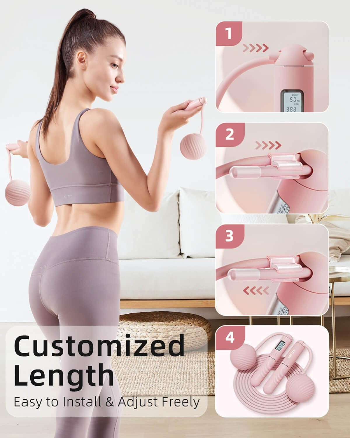 Cordless Weighted Jump Rope with Counter