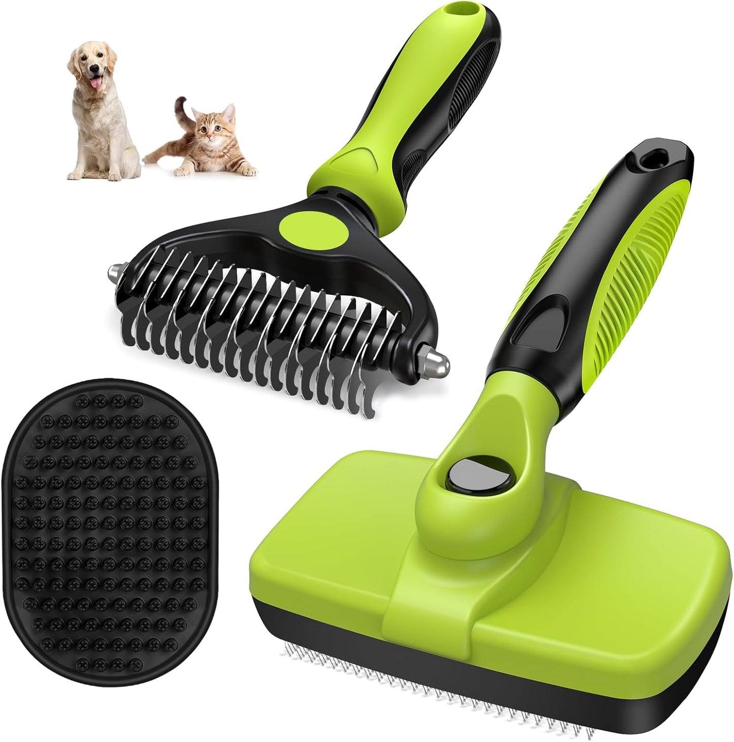 3PCS Self Cleaning Slicker Brush & Pet Grooming