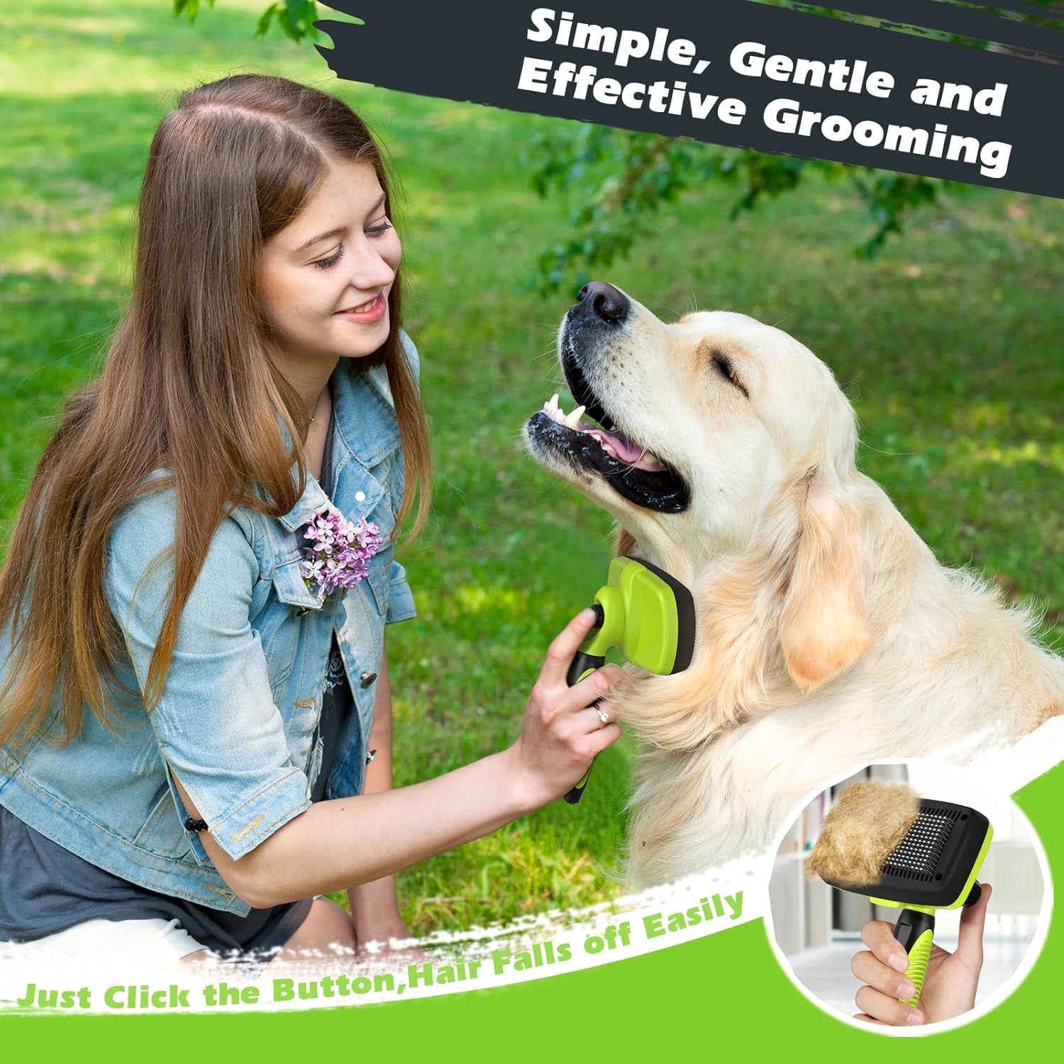 3PCS Self Cleaning Slicker Brush & Pet Grooming