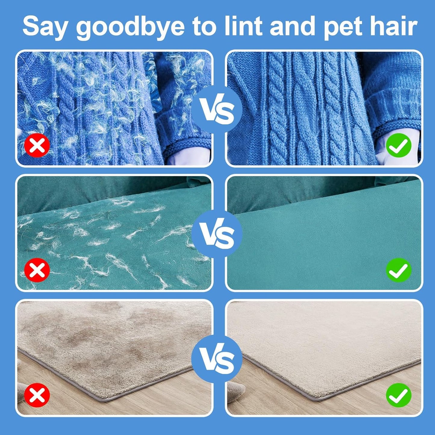 Pet Hair Removal Glove for Cats & Dogs