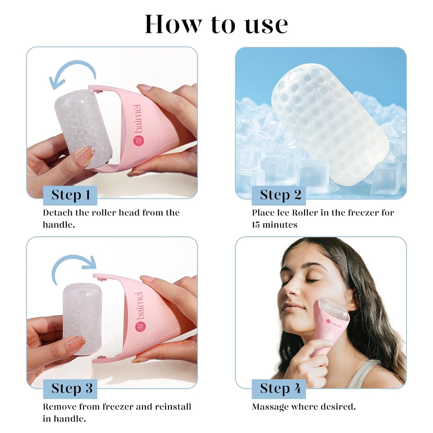 Icyme Ice Roller for Face and Gua Sha Facial Tool Set