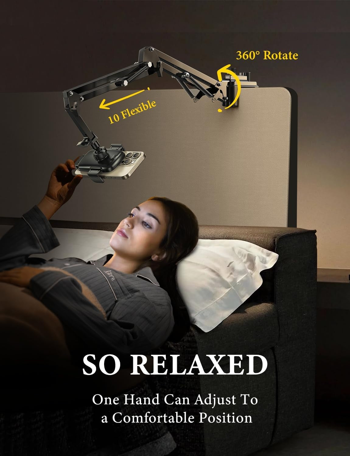 Gooseneck Phone Holder for Bed Desk