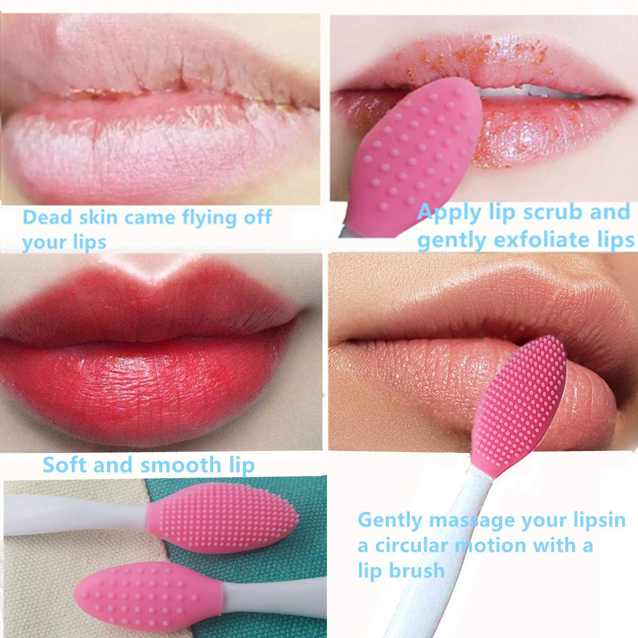 3 Pcs Lip Scrub Brush,Lip Scrubber Exfoliator