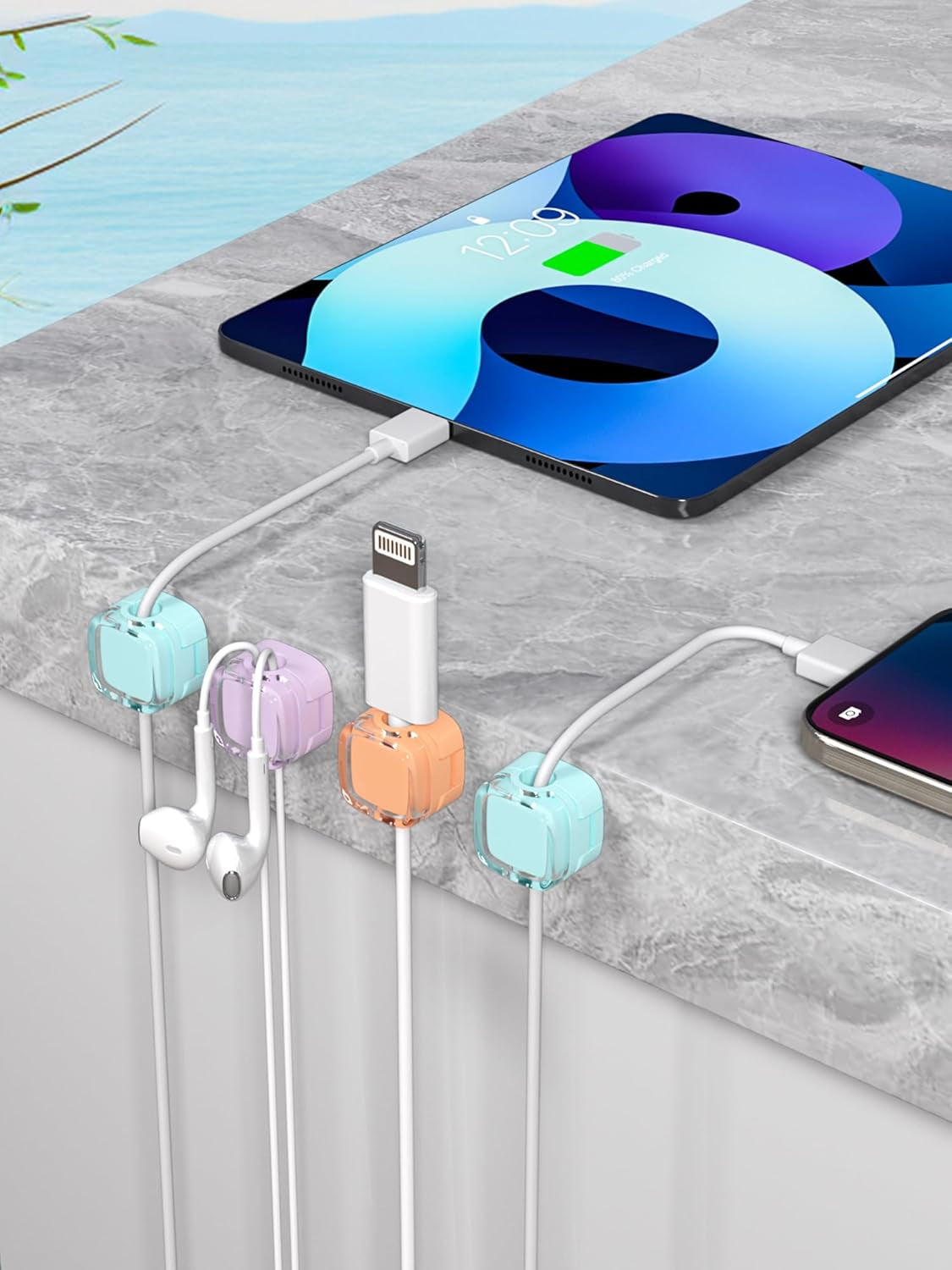 Magnetic Cable Clips, Adjustable Cord Holder