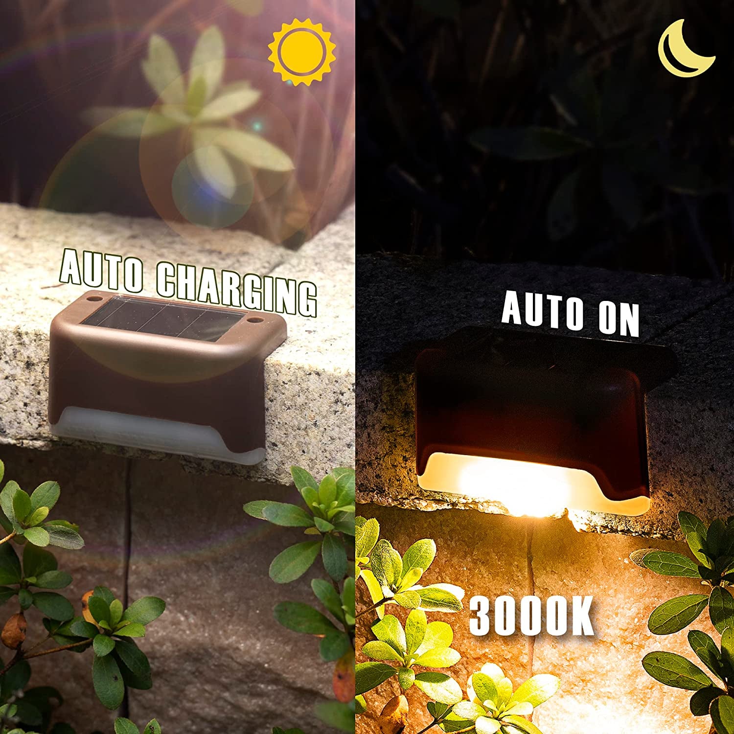 Led Solar Deck Lights, 16 Pack Waterproof for Outdoor Stairs