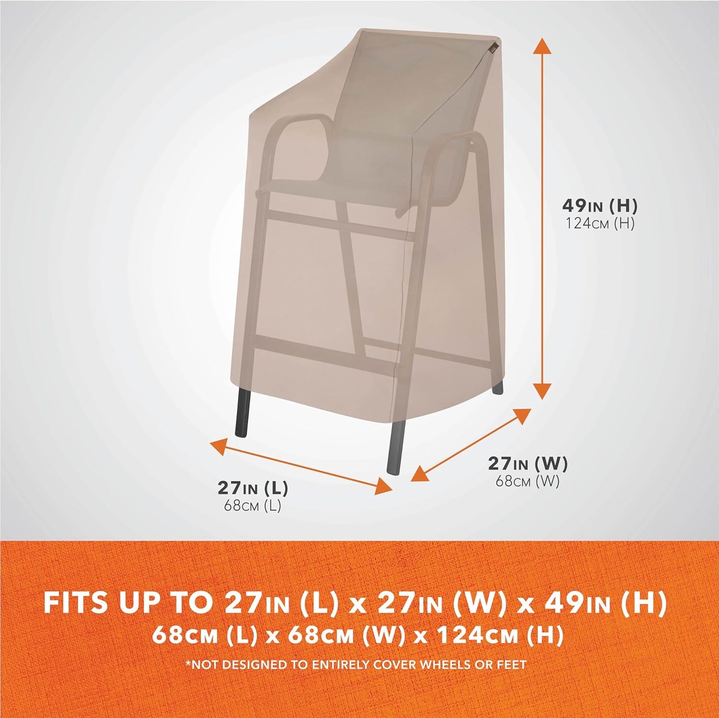 Chalet Stackable/High Back Bar Chair Cover 
