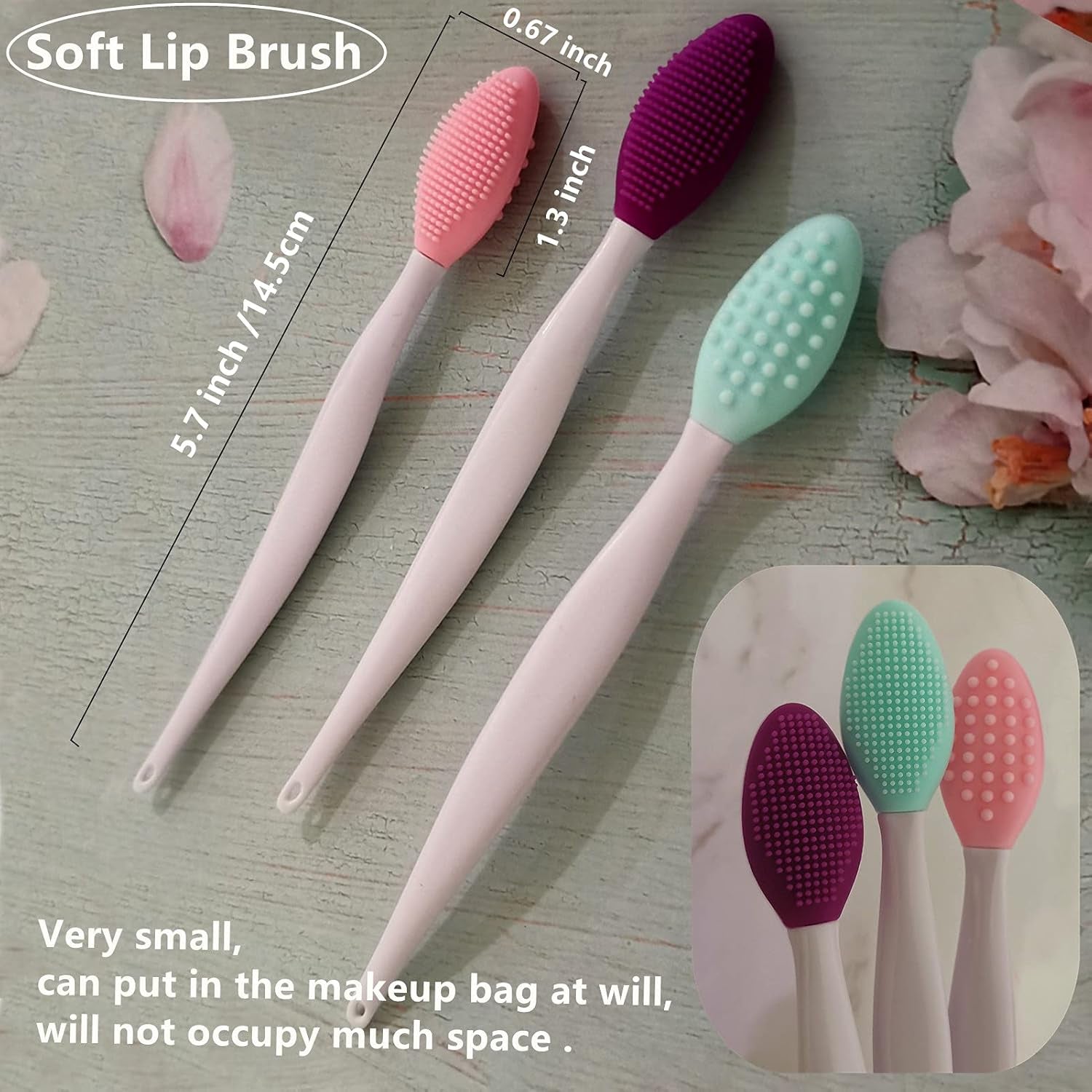 3 Pcs Lip Scrub Brush,Lip Scrubber Exfoliator