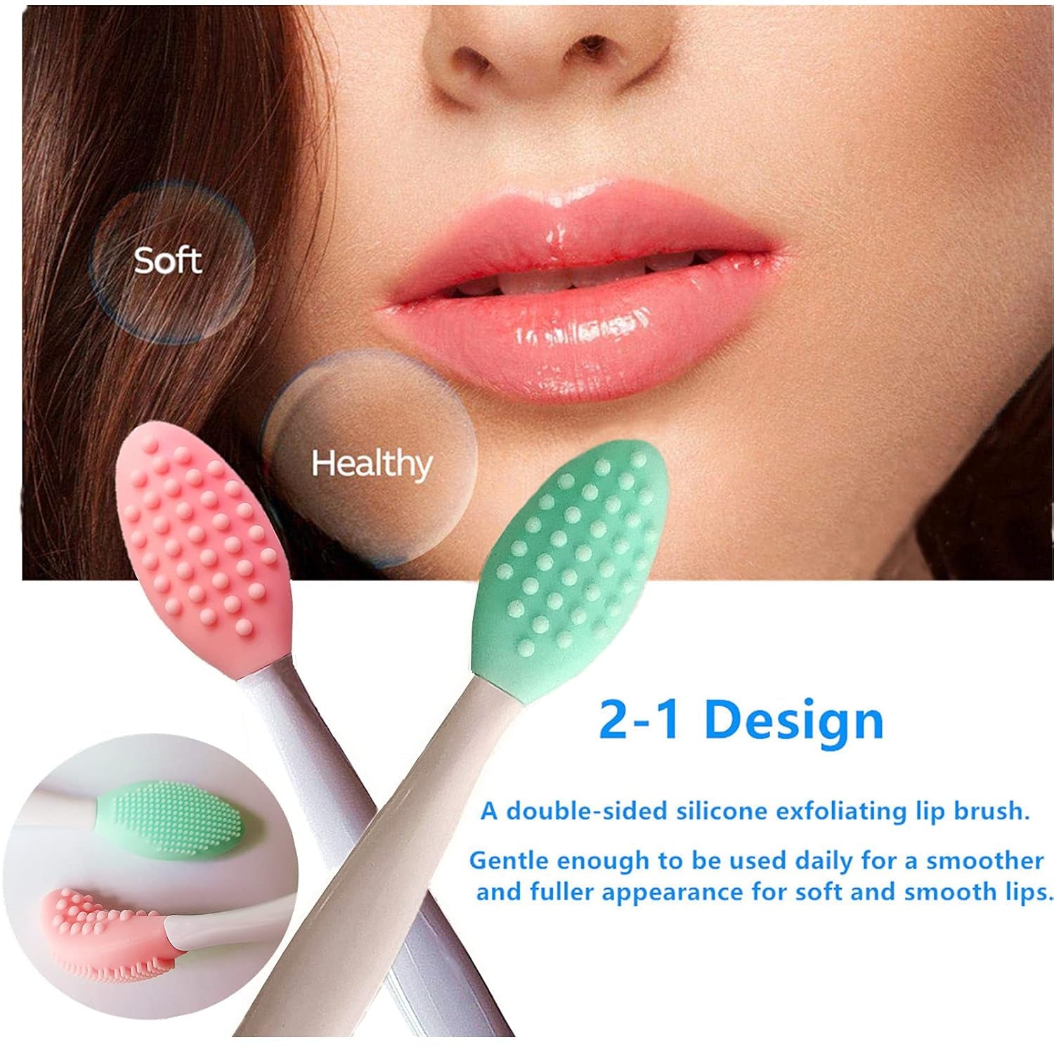 3 Pcs Lip Scrub Brush,Lip Scrubber Exfoliator