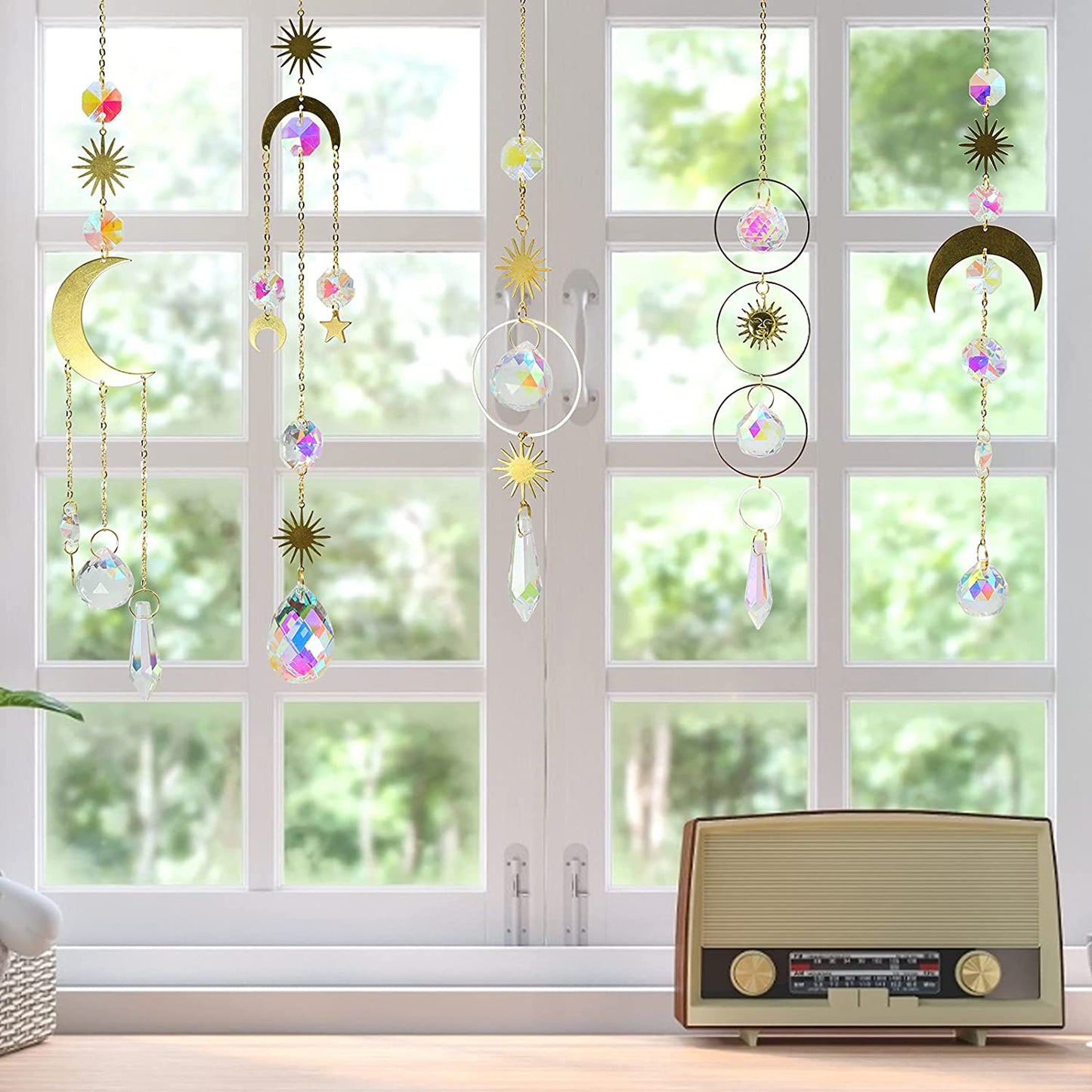 6Pieces Colorful Crystals Suncatcher