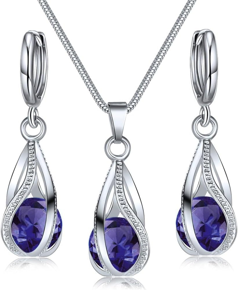 Silver Jewelry Sets for Women Rhinestone