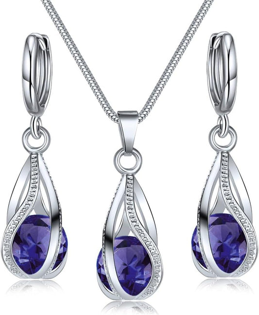 Silver Jewelry Sets for Women Rhinestone