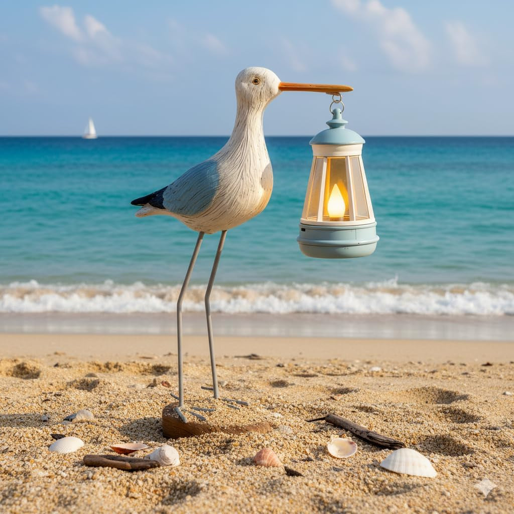 Solar Seagull Statues for Garden