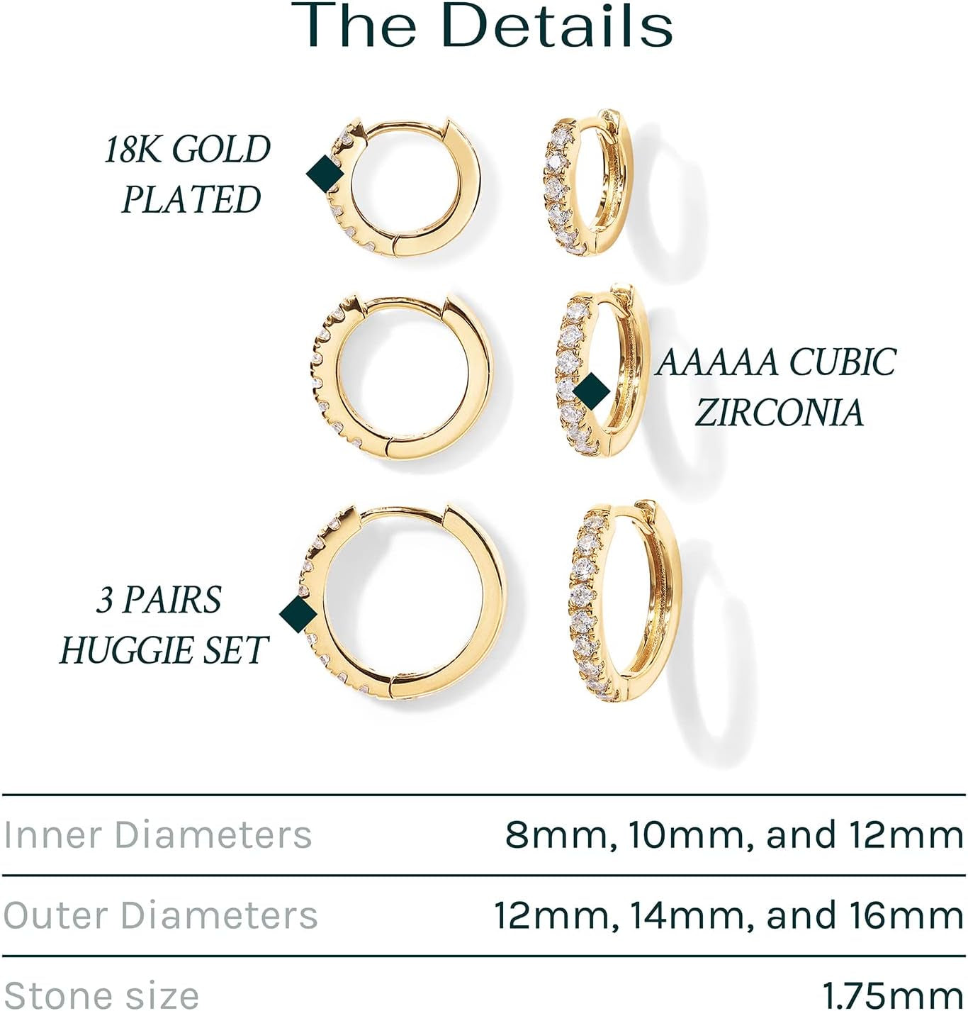 18K Gold Plated 925 Sterling Silver Posts