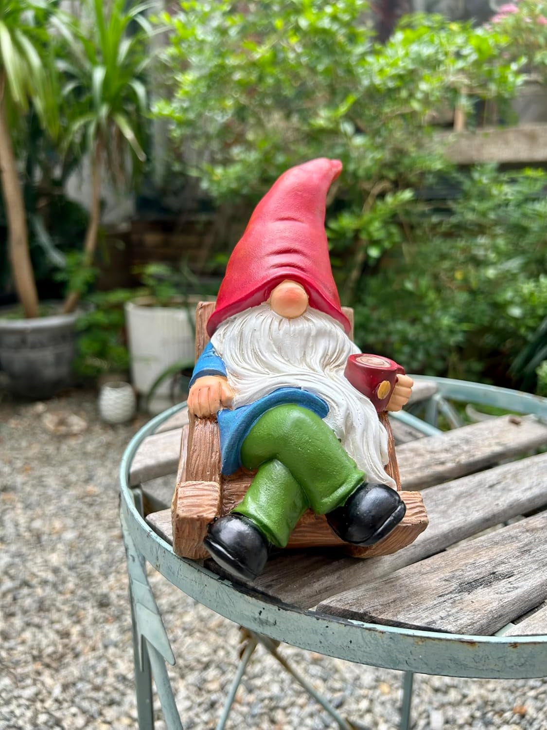 Drinking Coffee Faceless Garden Gnome
