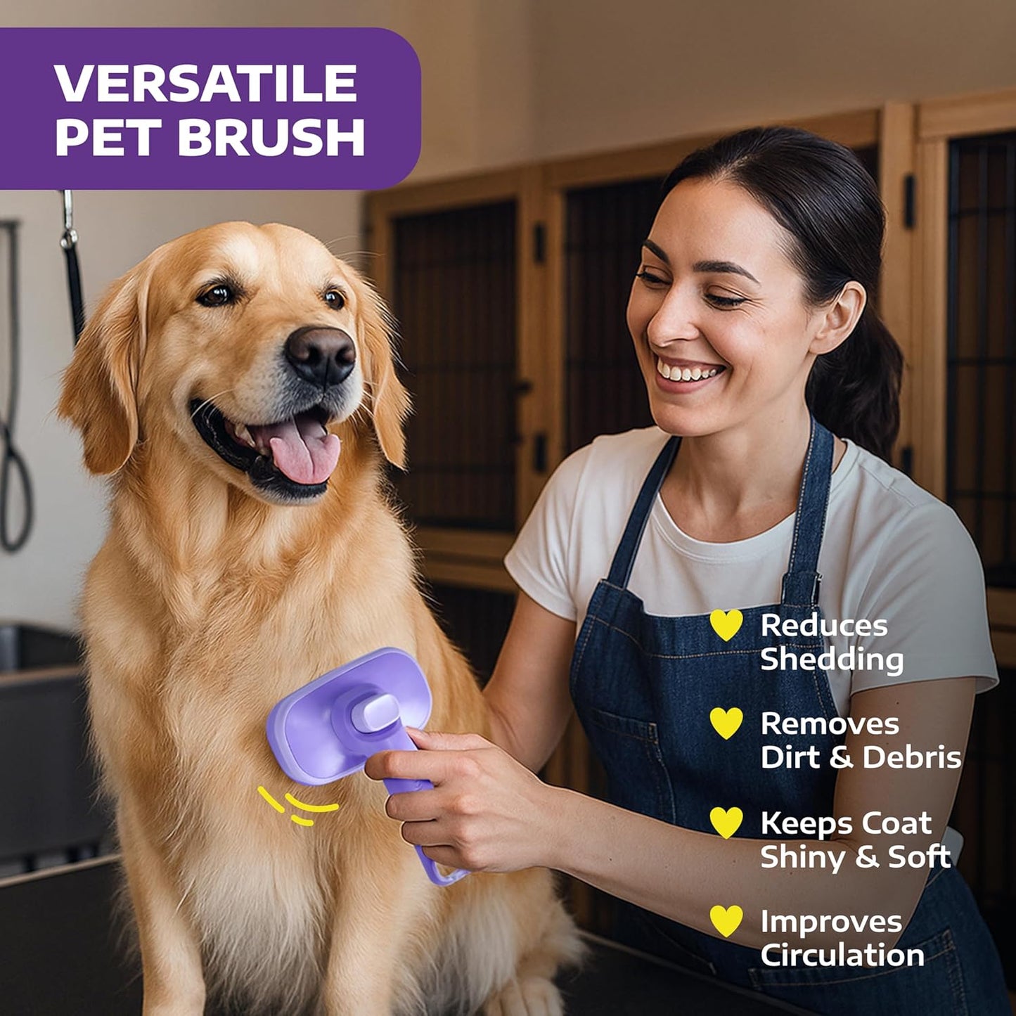 Self Cleaning Slicker Brush for Dogs and Cats