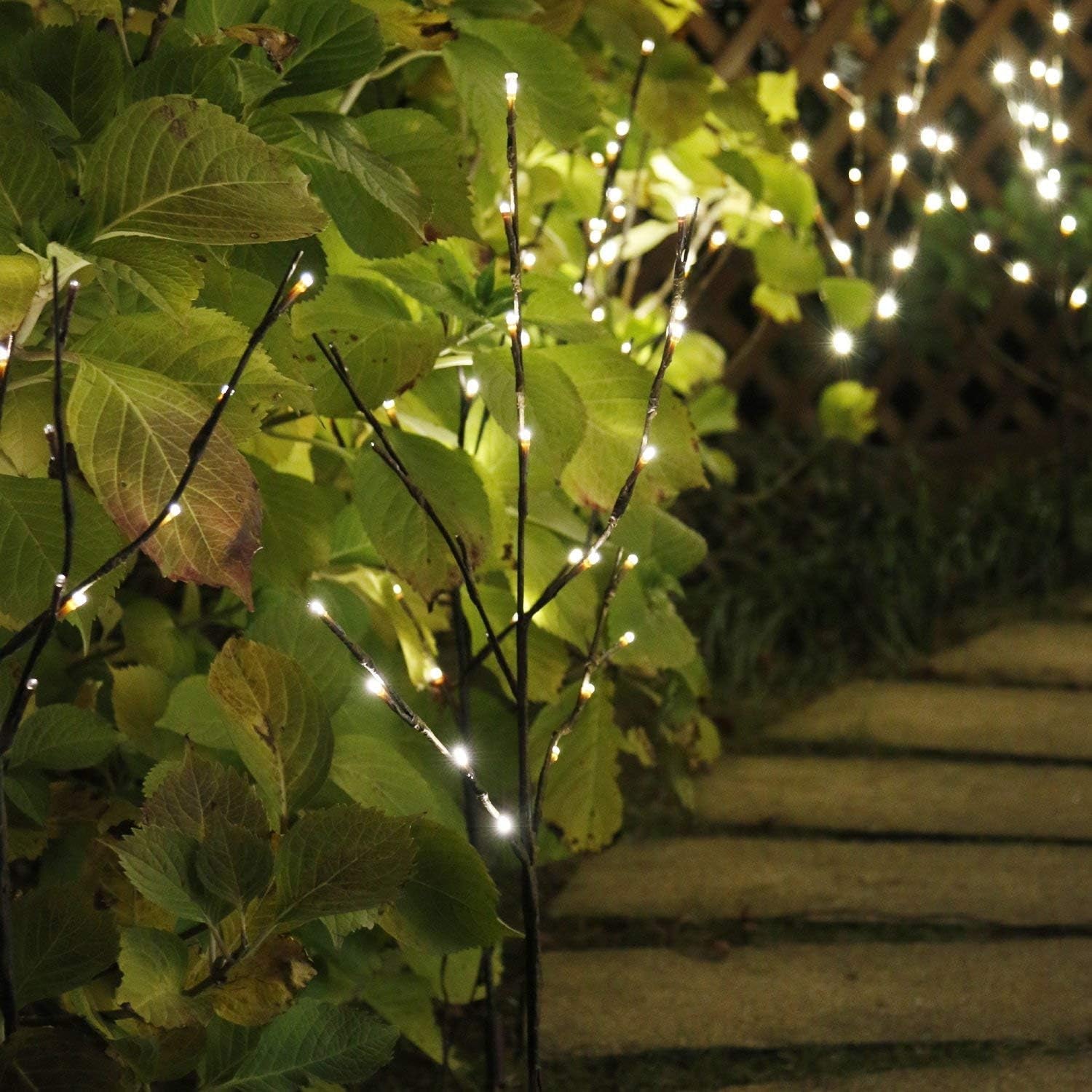 3PK Brown Lighted Twig Branches Pathway Light