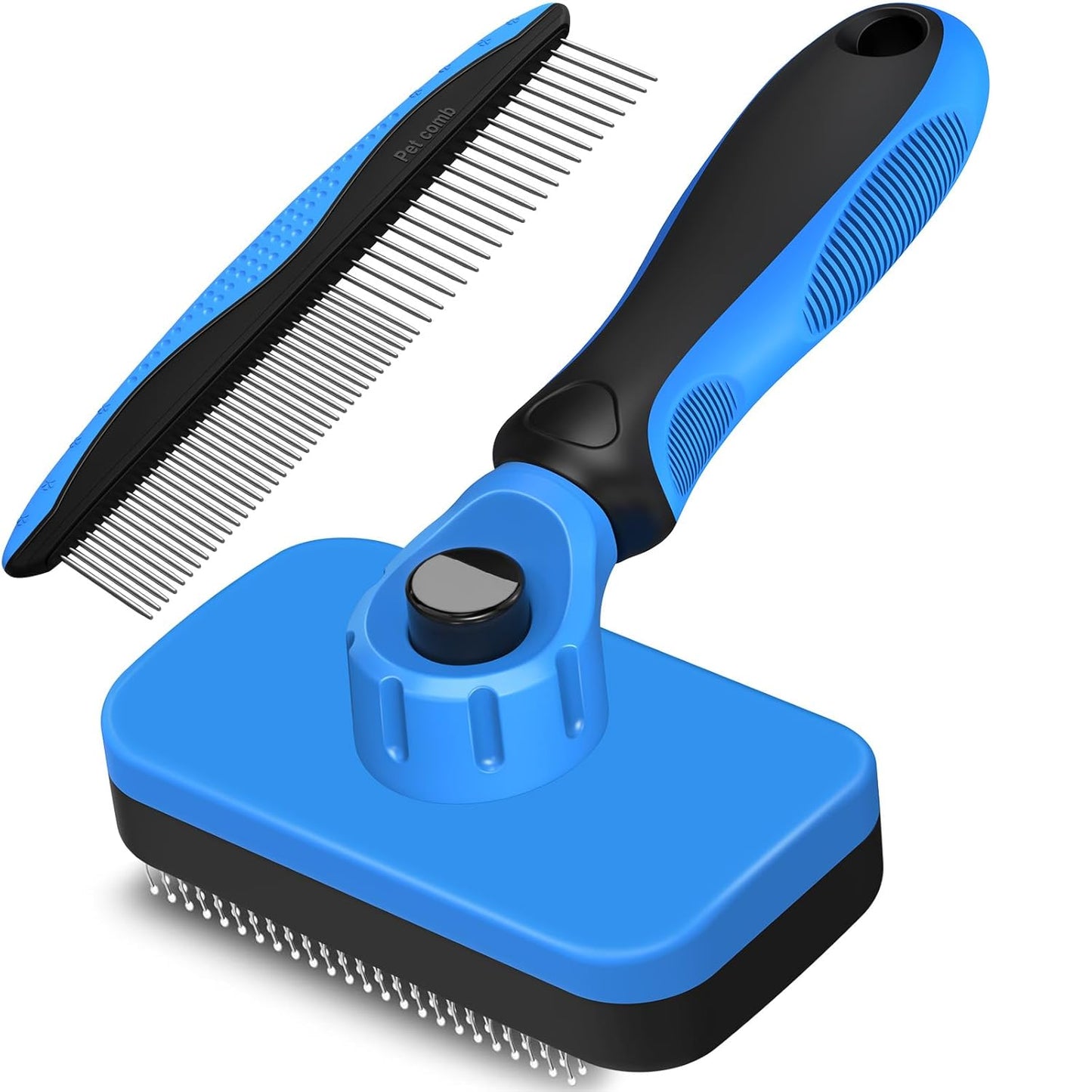 2PCS Self Cleaning Slicker Brush & Dog Comb