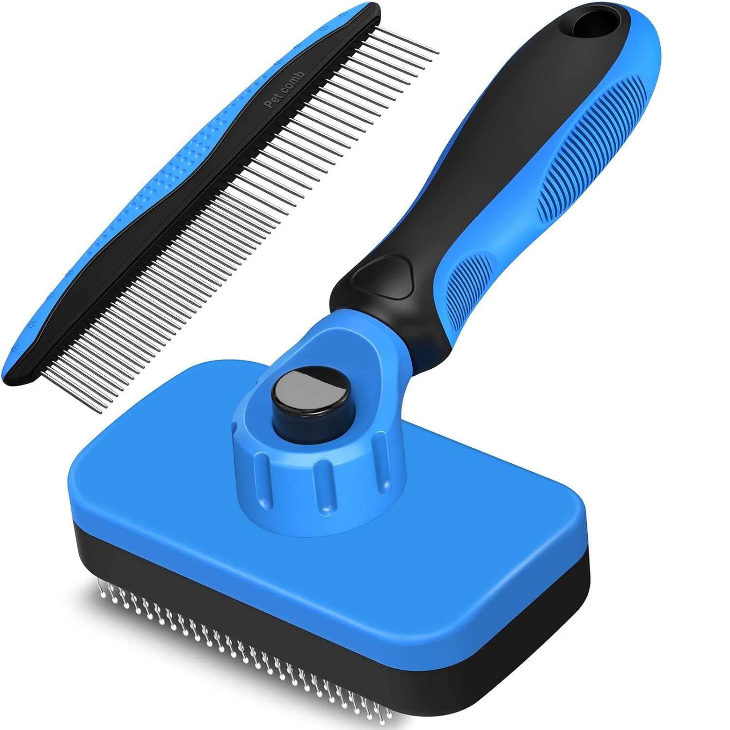 2PCS Self Cleaning Slicker Brush & Dog Comb