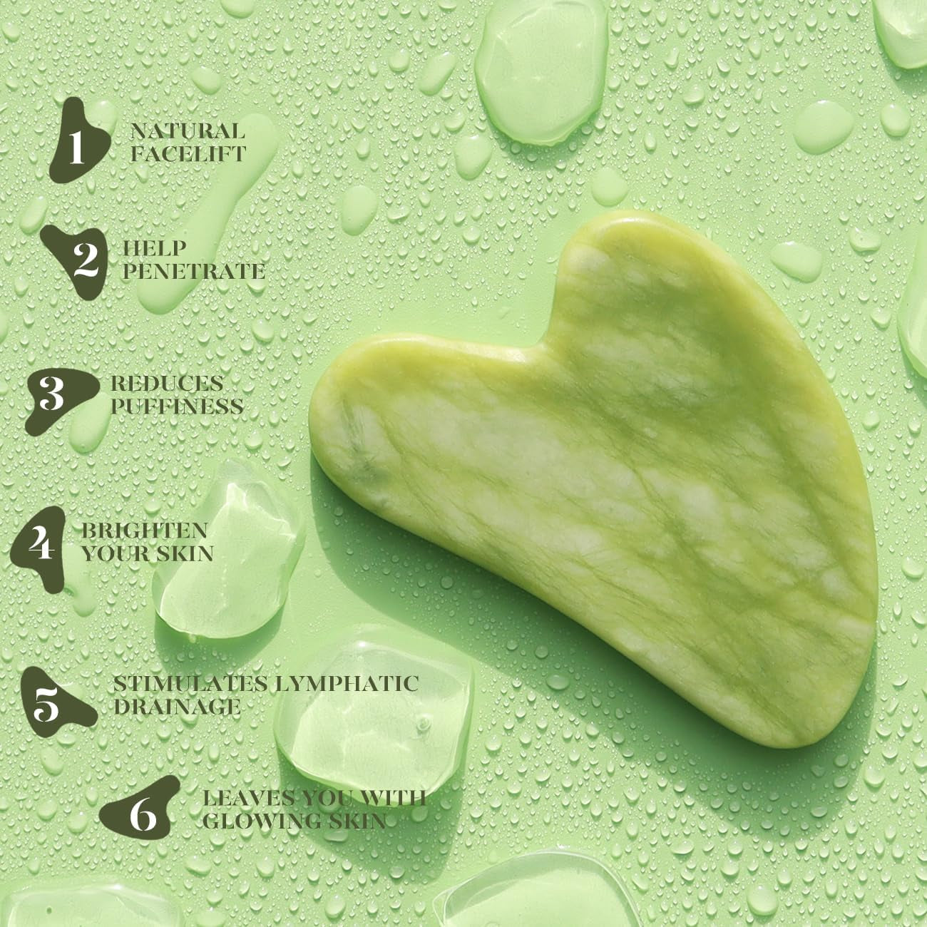 Icyme Gua Sha & Jade Roller Facial Tools Face Roller