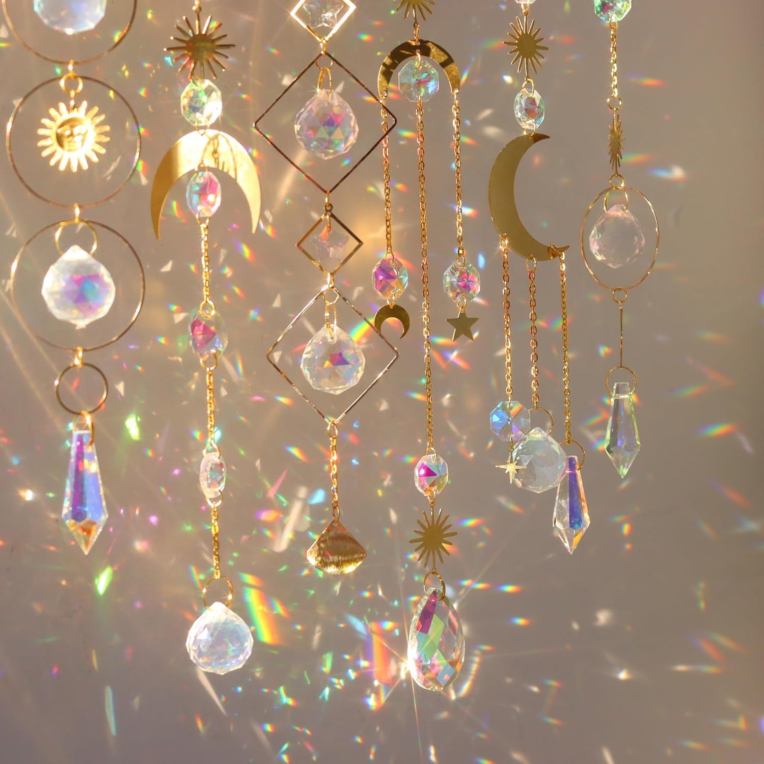 6Pieces Colorful Crystals Suncatcher