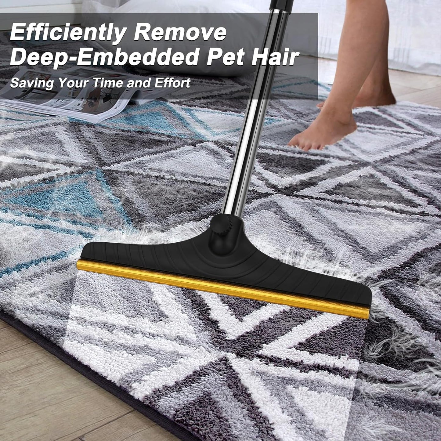 Carpet Rake for Pet Hair Removal, Reusable Pet Hair Remover