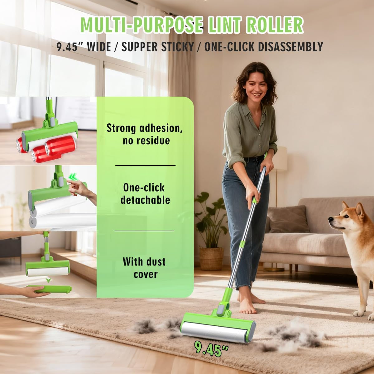 Pet Hair Remover Kit - Including Carpet Rake