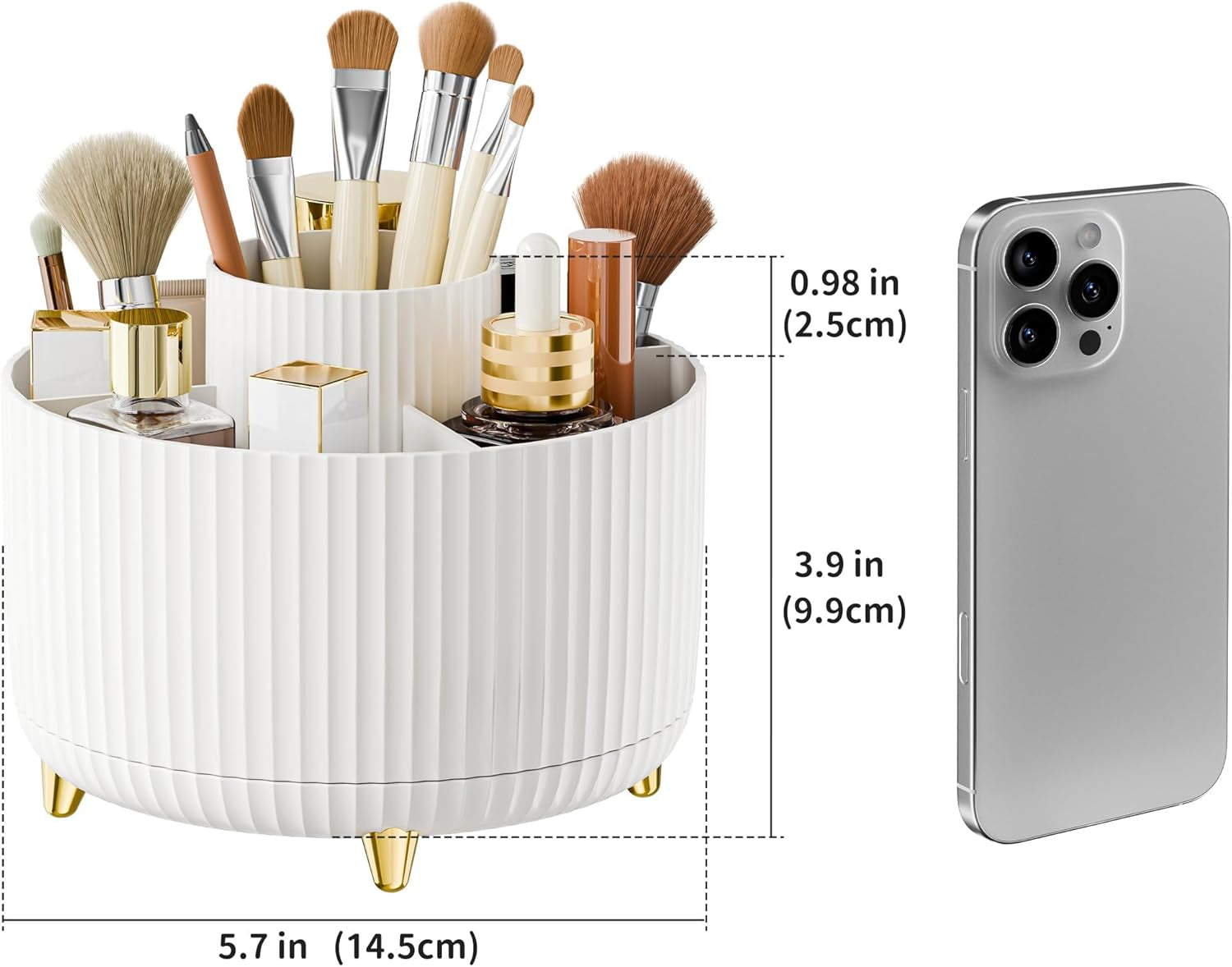 360° Rotate Makeup Brush Holder Organizer