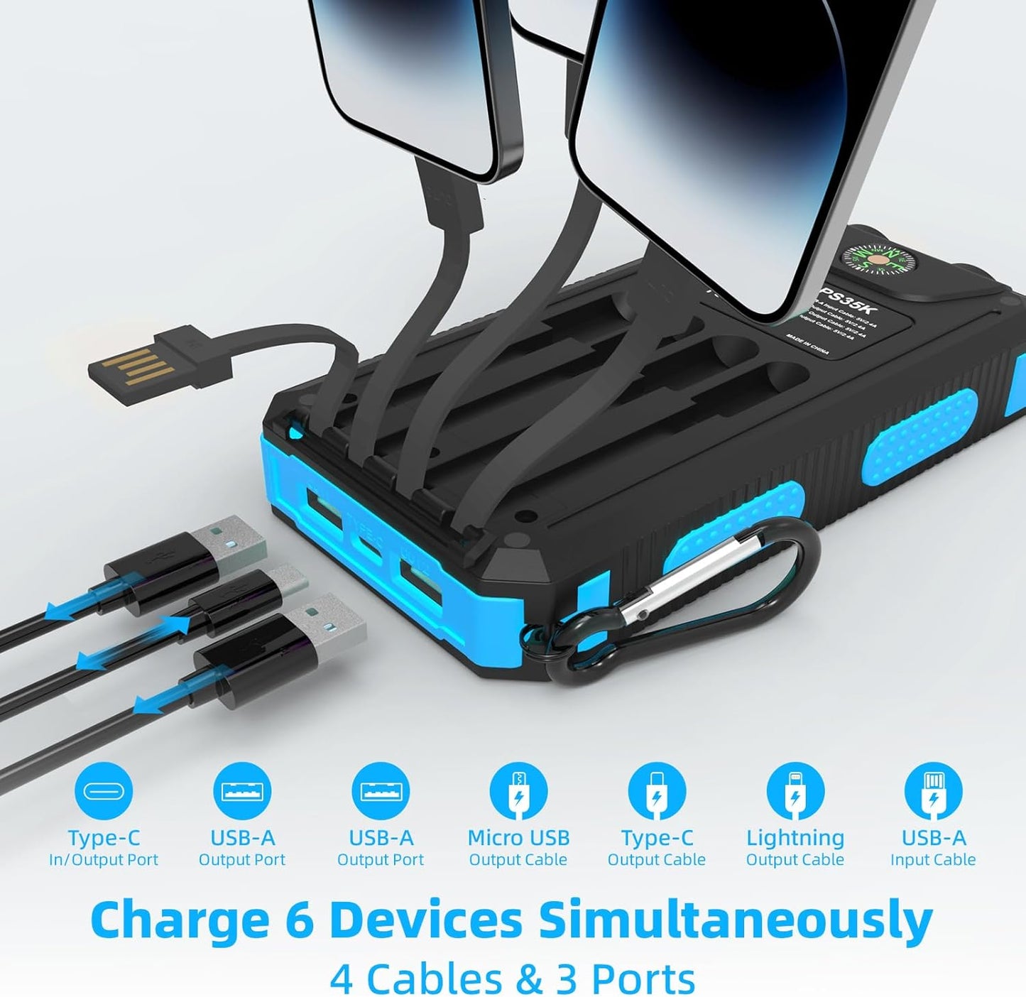 Solar Charger, 20000Mah Portable